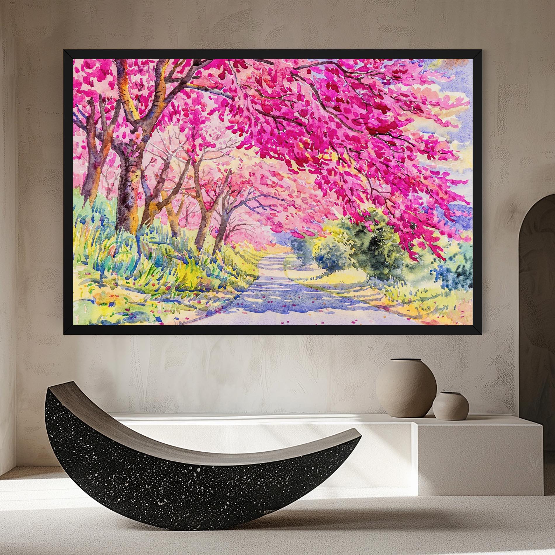 Leinwandbild Pink Trees Art mockup 8