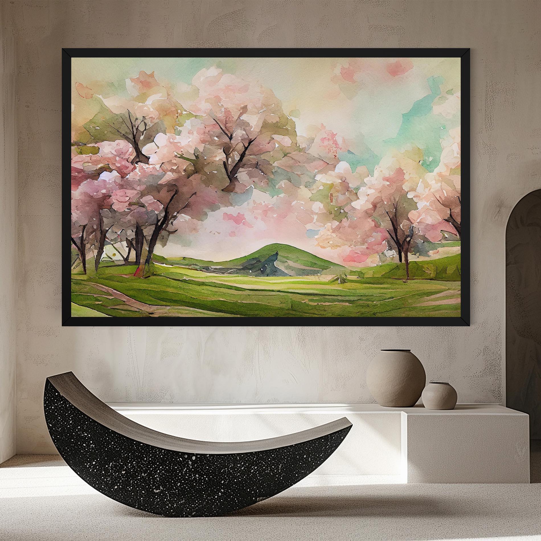 Leinwandbild Spring Pink Trees mockup 8