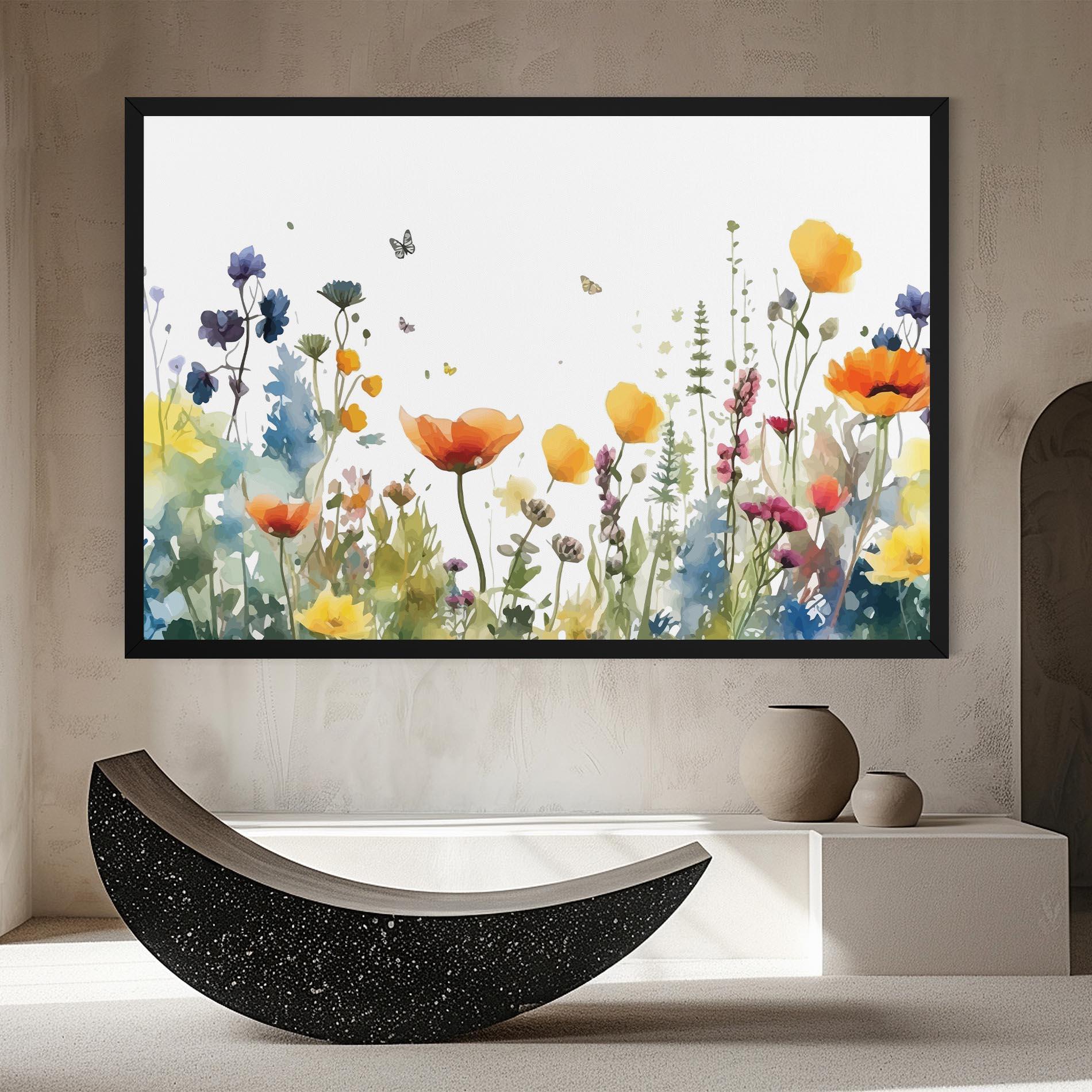 Leinwandbild Watercolor Spring Flowers mockup 8