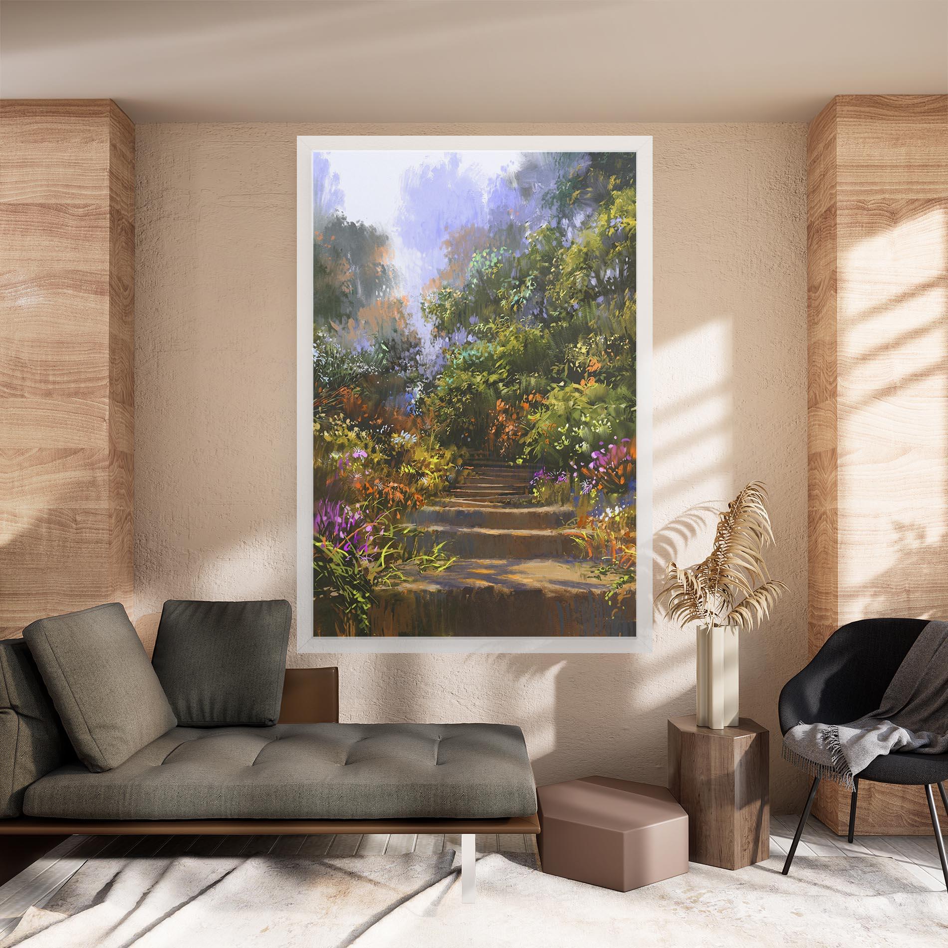 Leinwandbild Spring Staircase Painting mockup 8