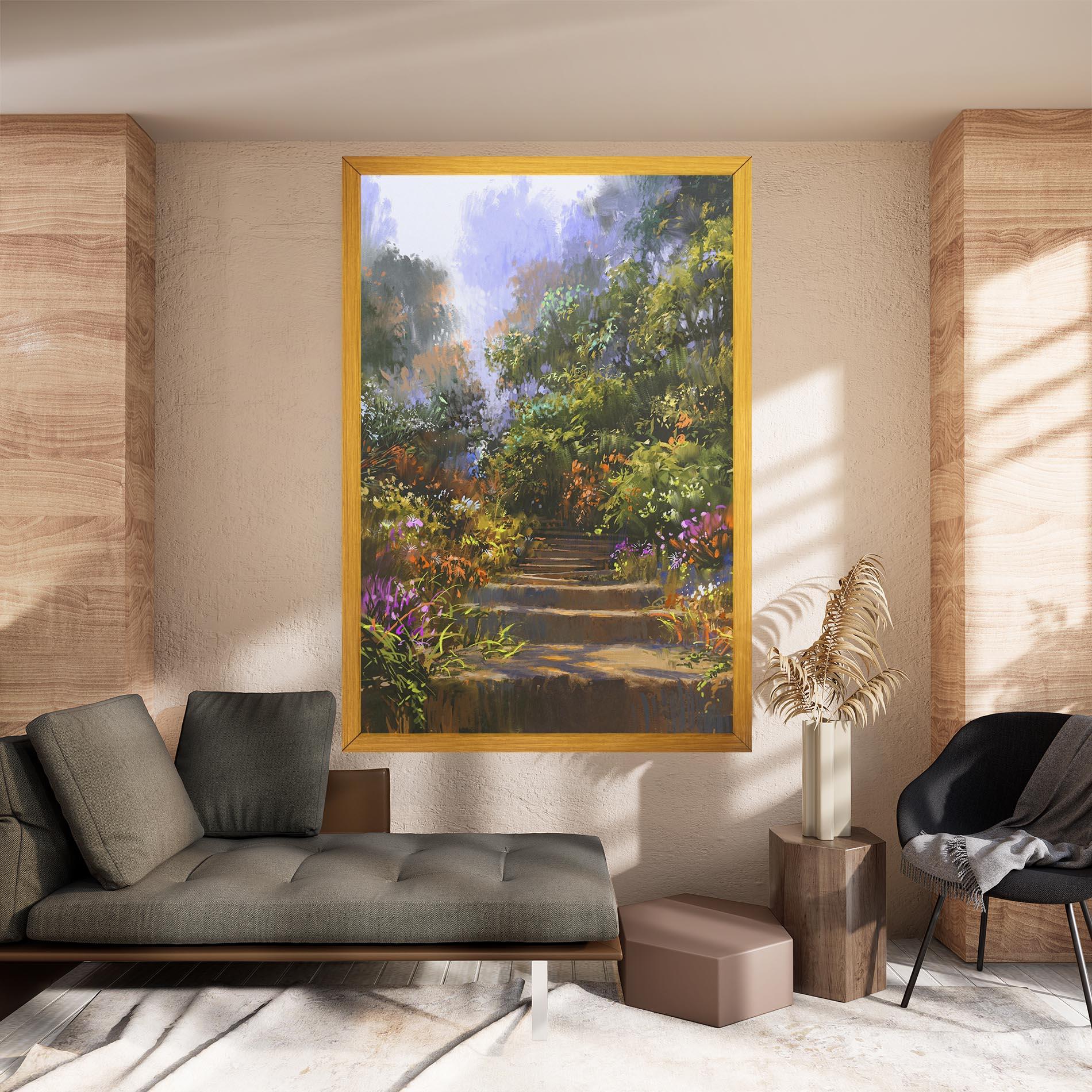 Leinwandbild Spring Staircase Painting mockup 8