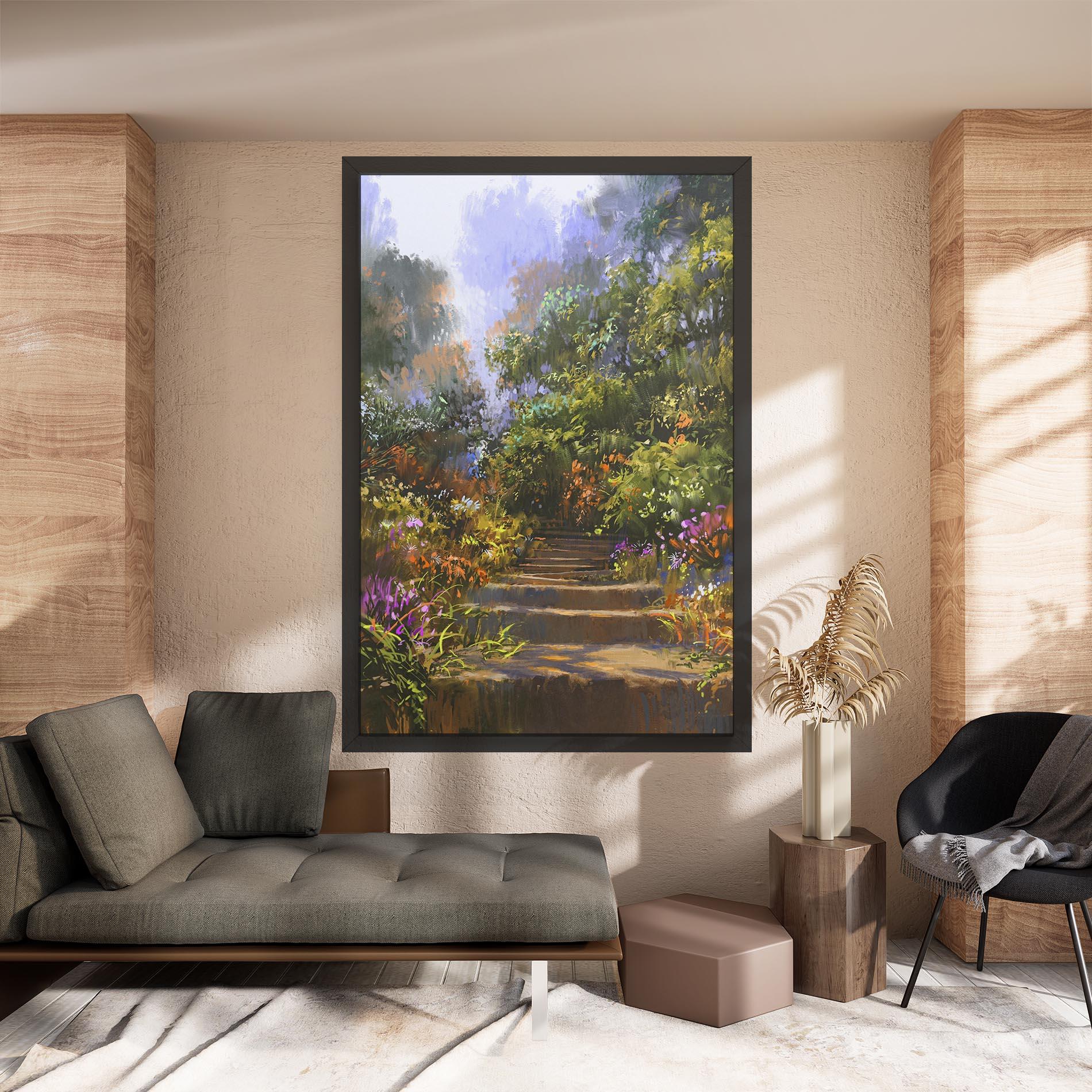 Leinwandbild Spring Staircase Painting mockup 8