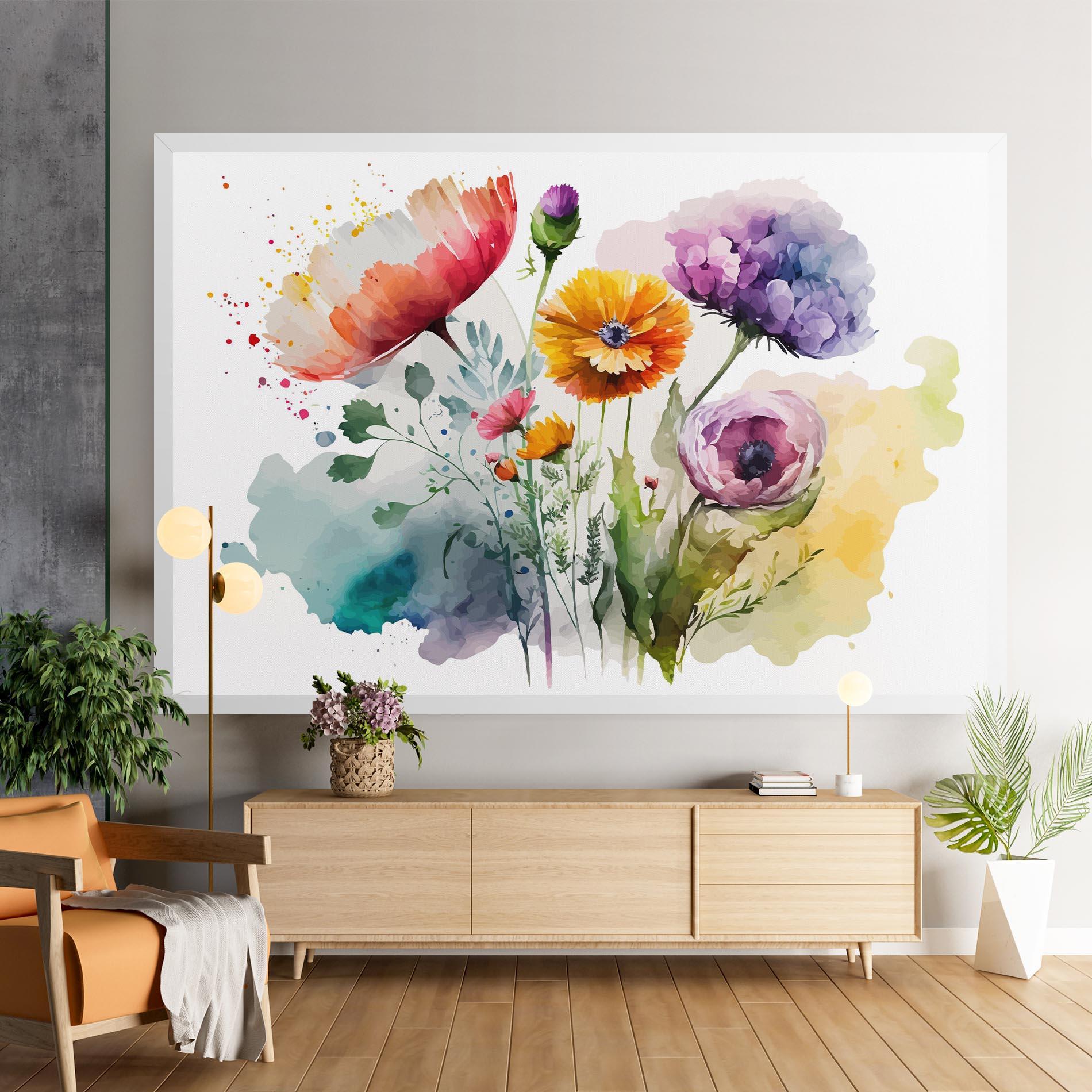Leinwandbild Beautiful Spring Flowers mockup 9