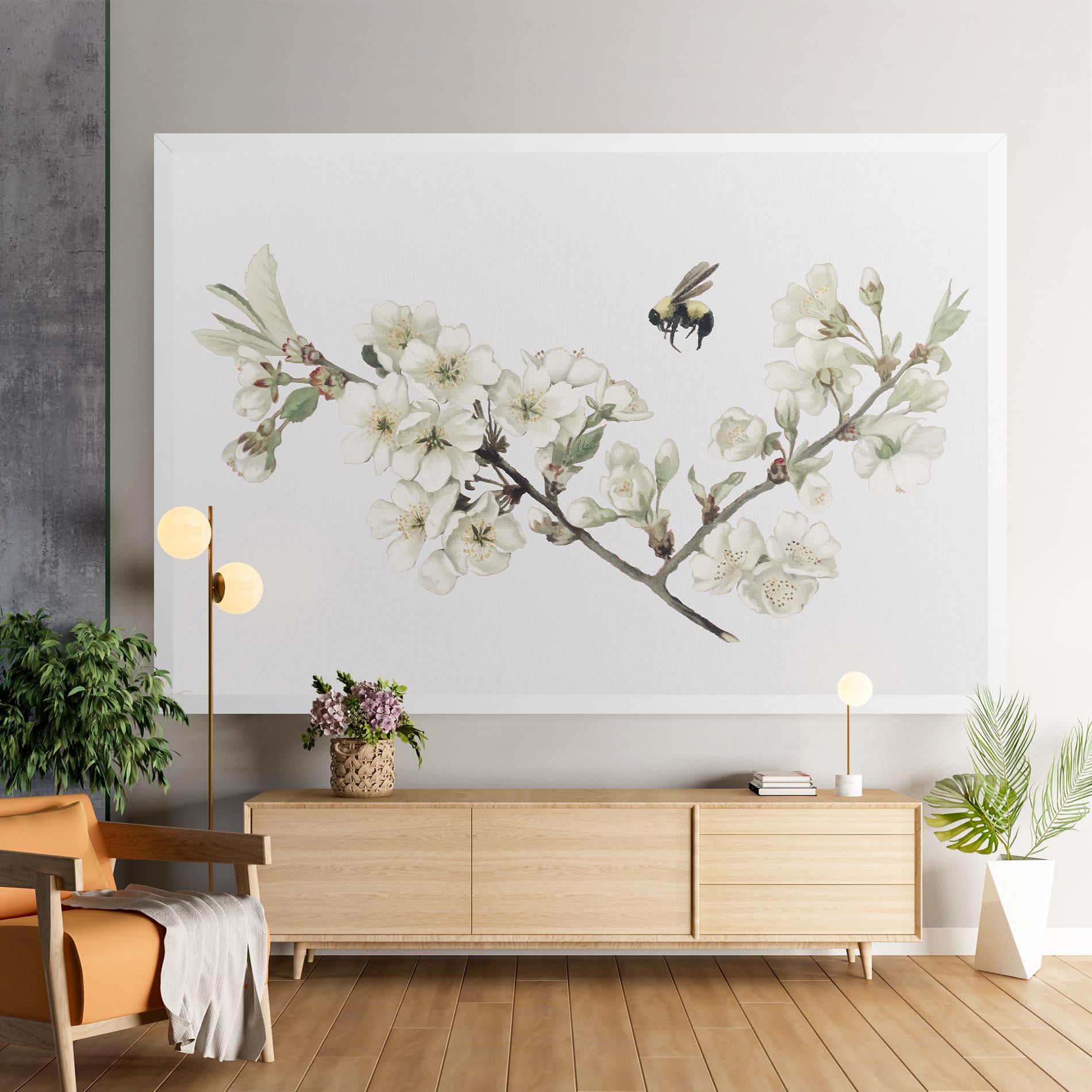 Leinwandbild Bee Spring Flower mockup 9
