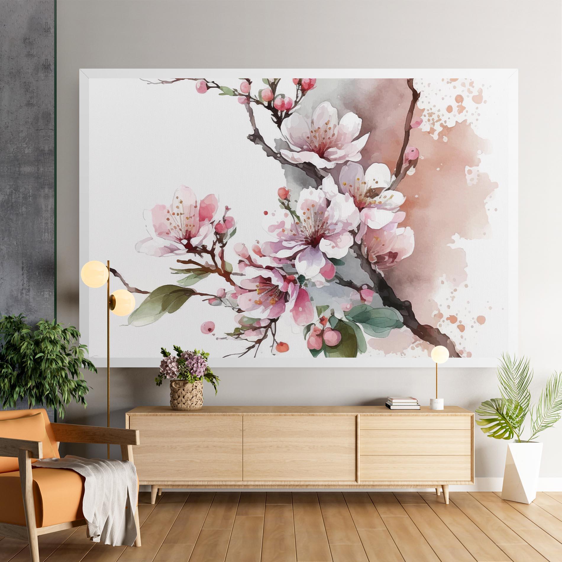 Leinwandbild Cherry Spring Flower mockup 9