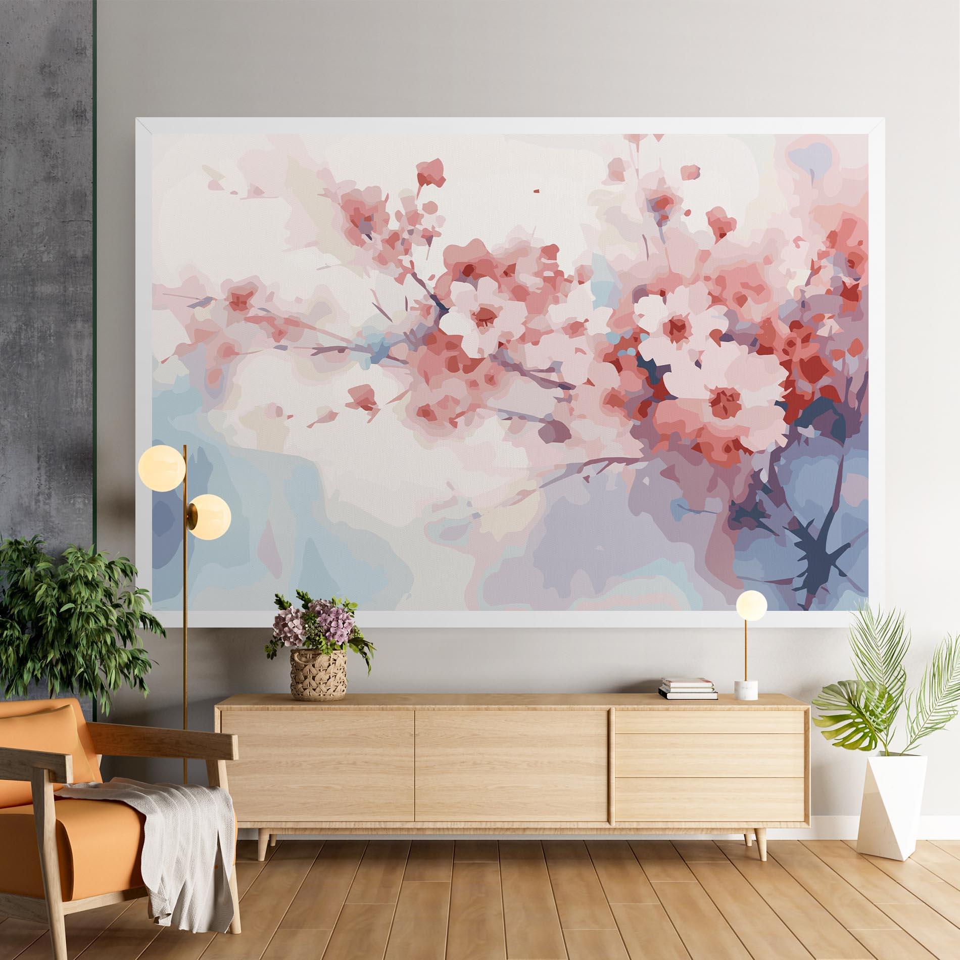 Leinwandbild Pastel Spring Flowers mockup 9