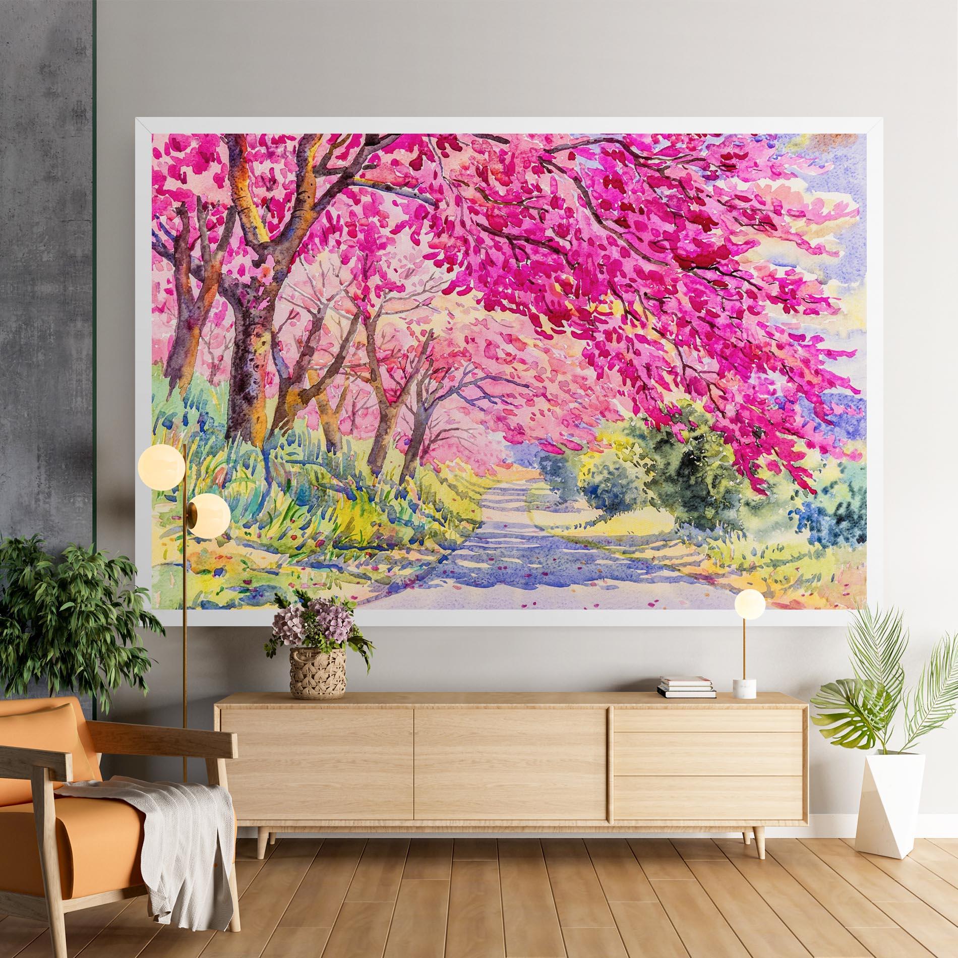 Leinwandbild Pink Trees Art mockup 9