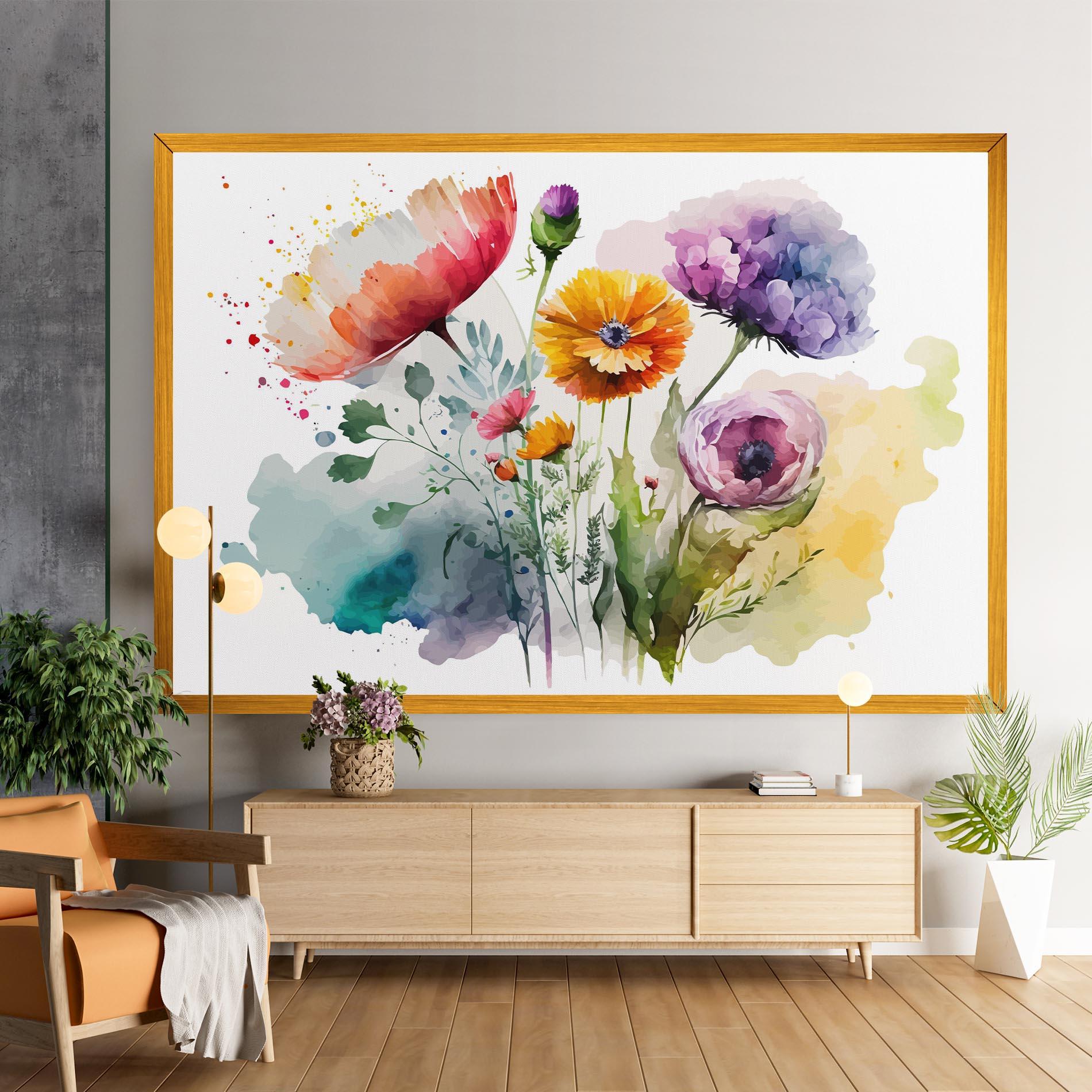 Leinwandbild Beautiful Spring Flowers mockup 9