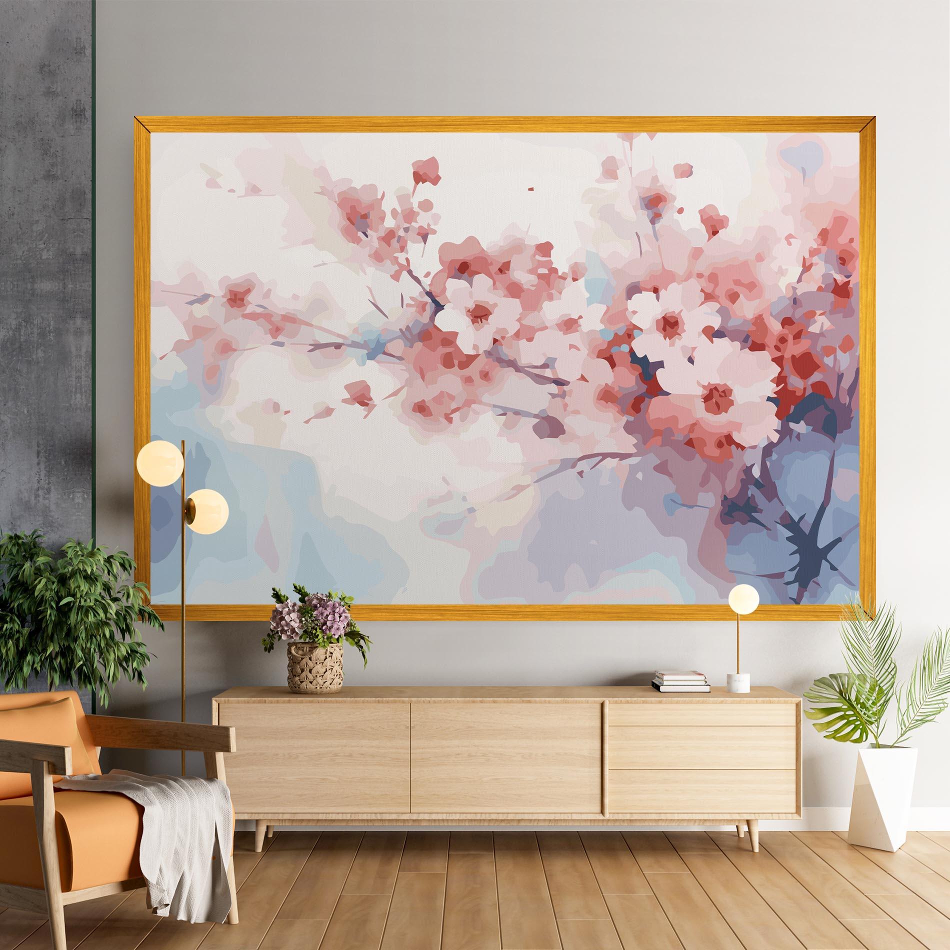 Leinwandbild Pastel Spring Flowers mockup 9