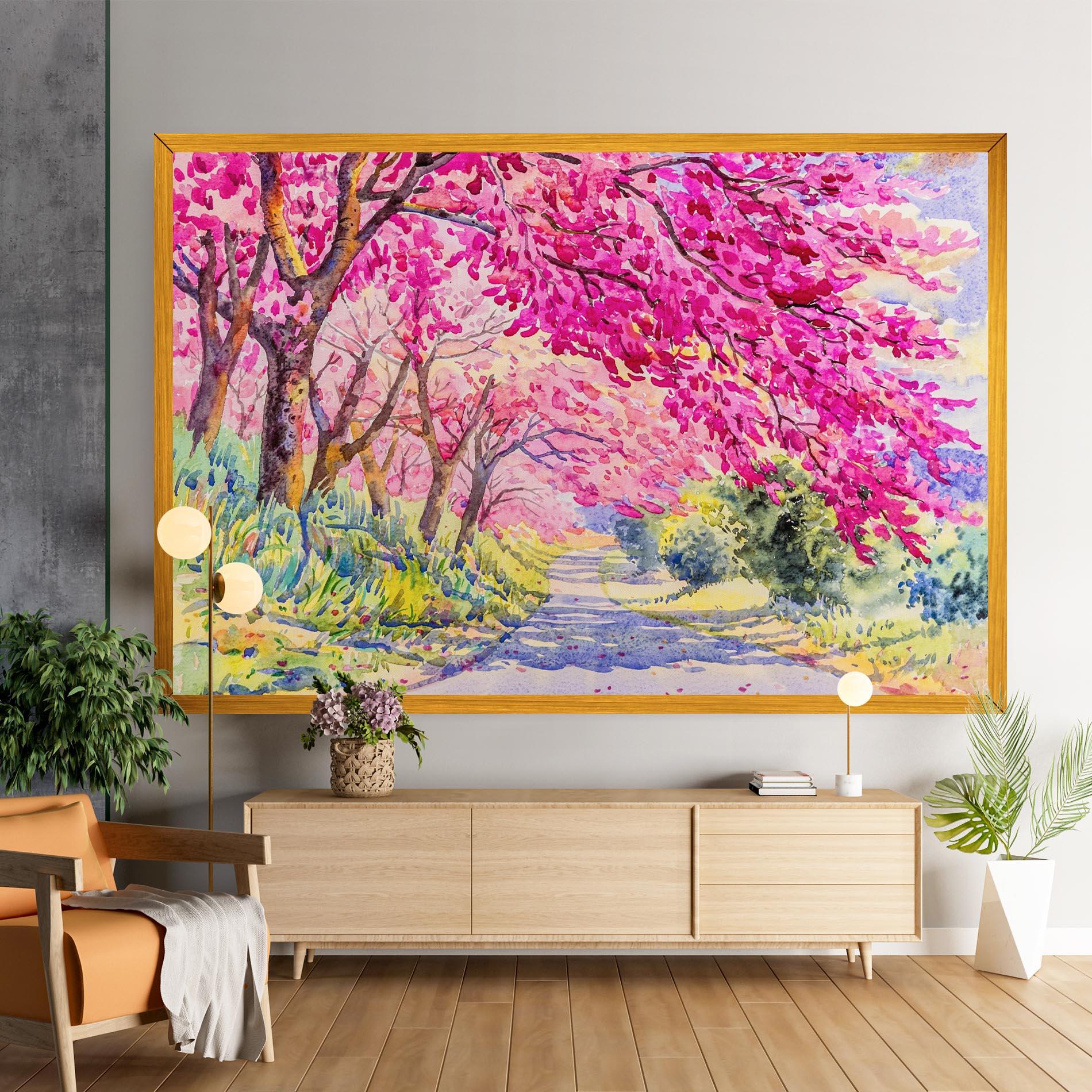 Leinwandbild Pink Trees Art mockup 9