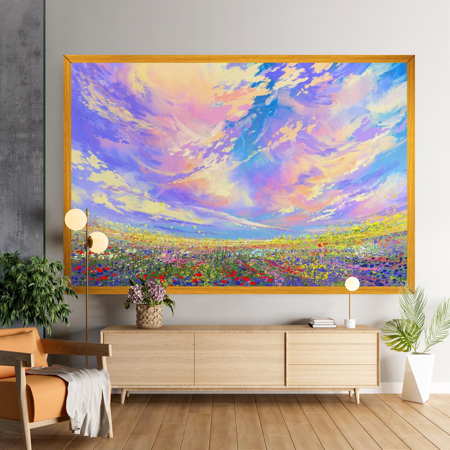 Leinwandbild Spring Field mockup 9