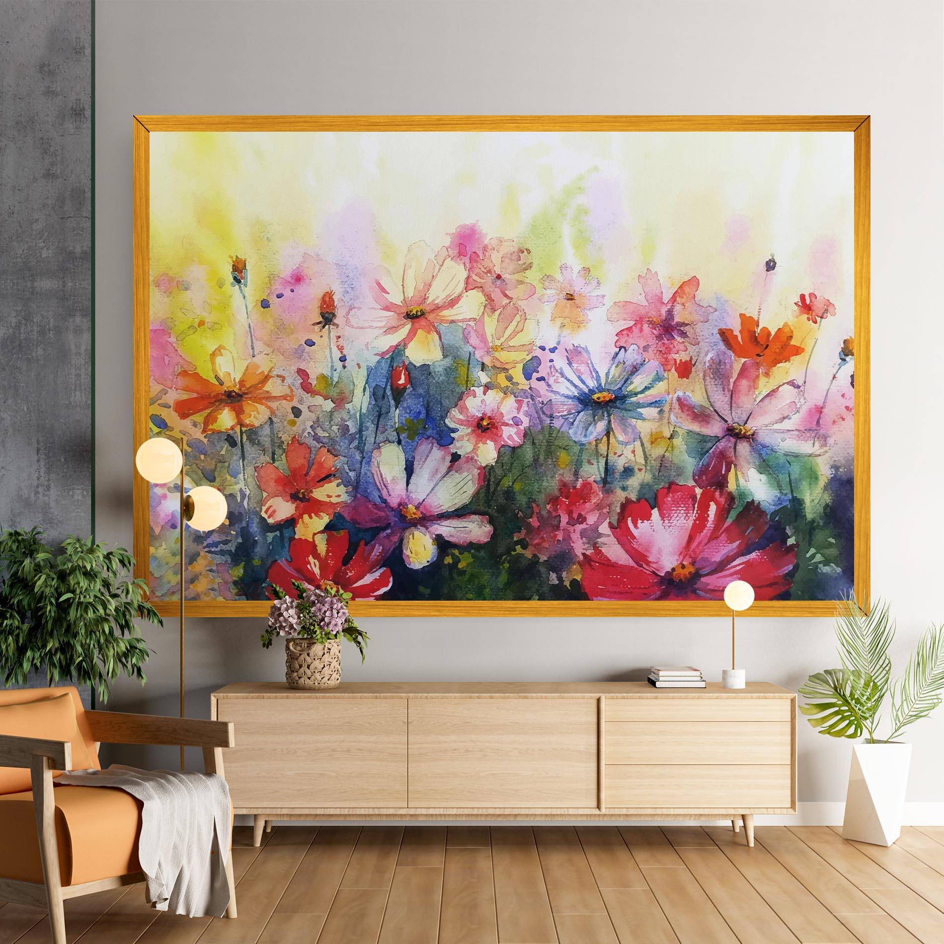 Leinwandbild Water Art Flowers mockup 9