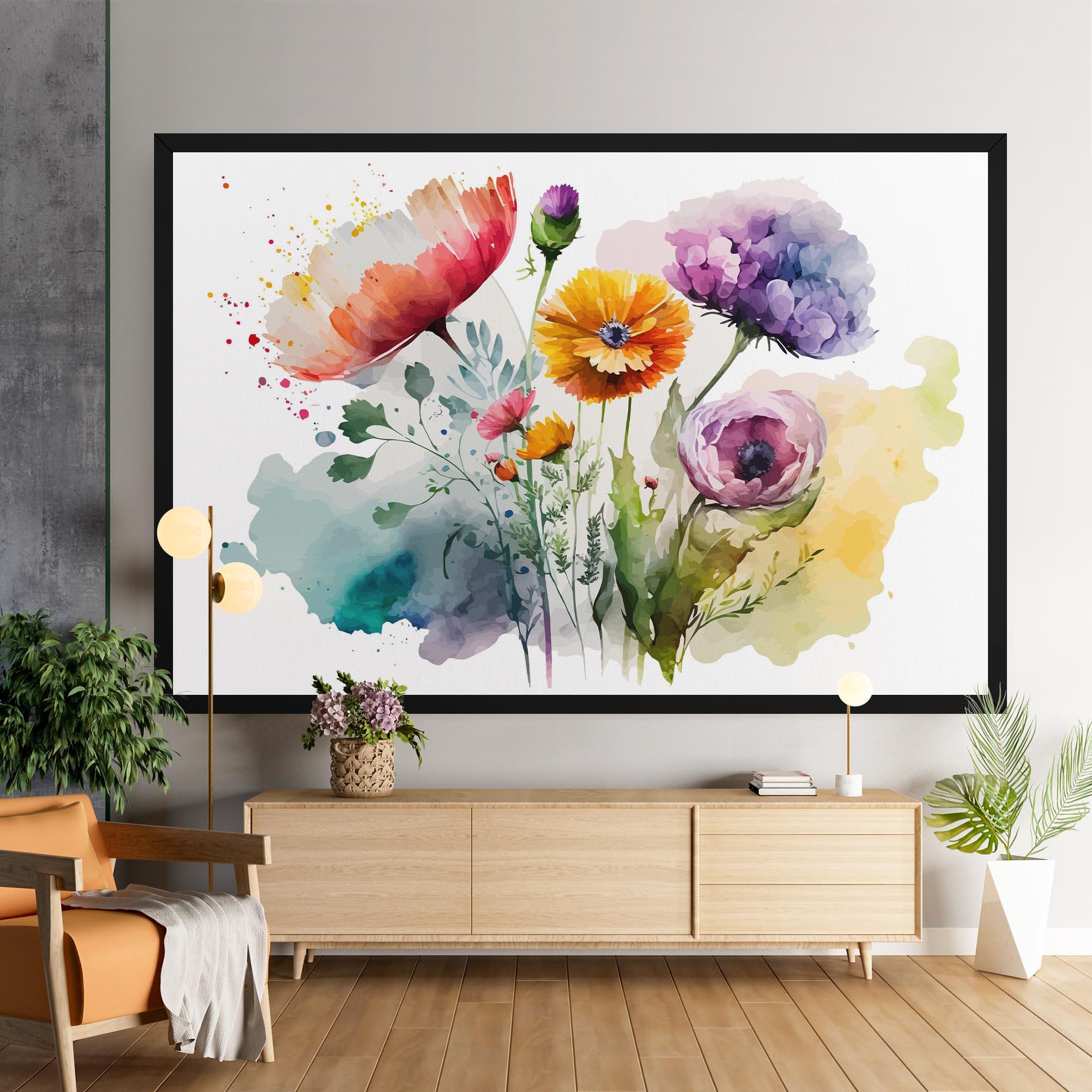 Leinwandbild Beautiful Spring Flowers mockup 9