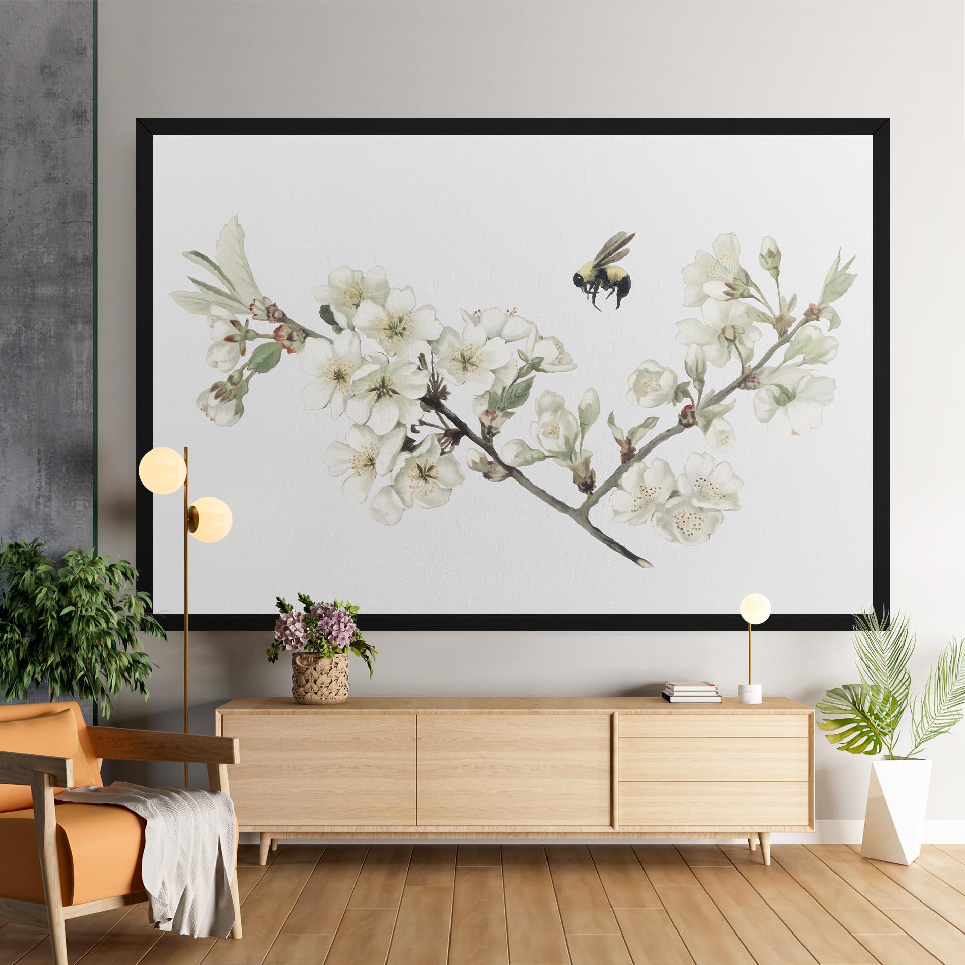 Leinwandbild Bee Spring Flower mockup 9