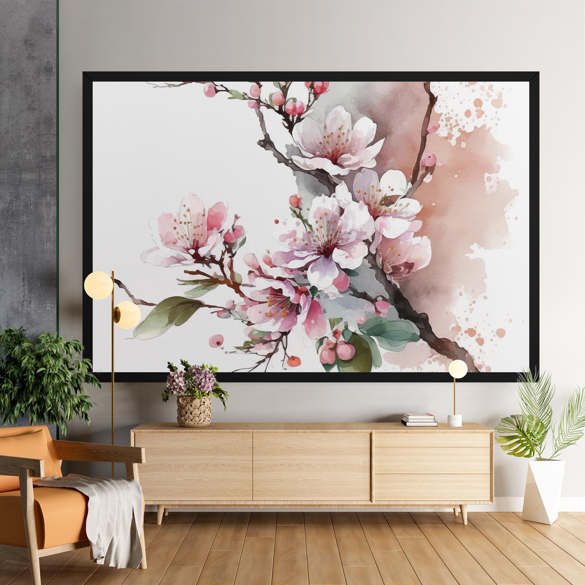 Leinwandbild Cherry Spring Flower mockup 9