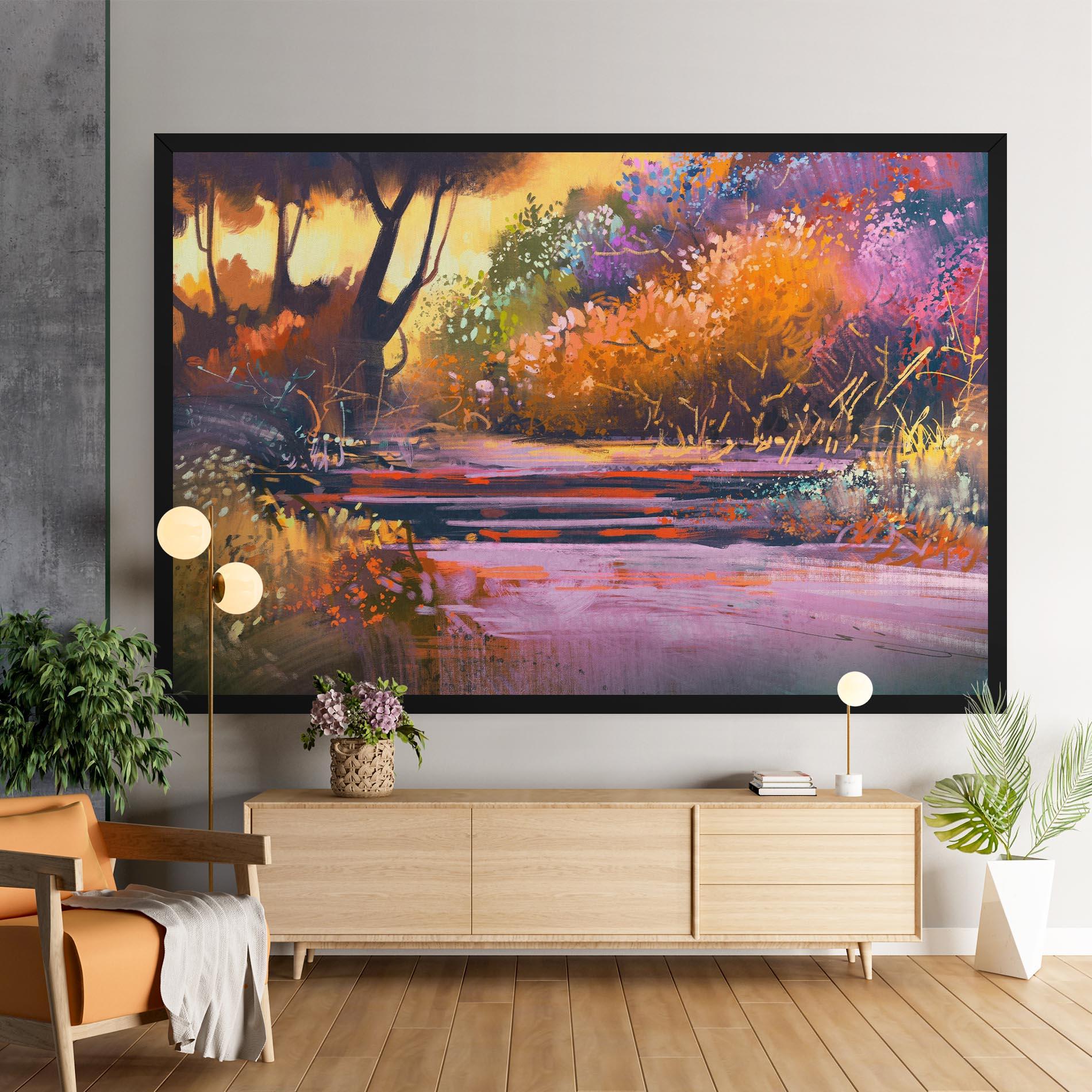 Leinwandbild Landscape Colorful Trees mockup 9