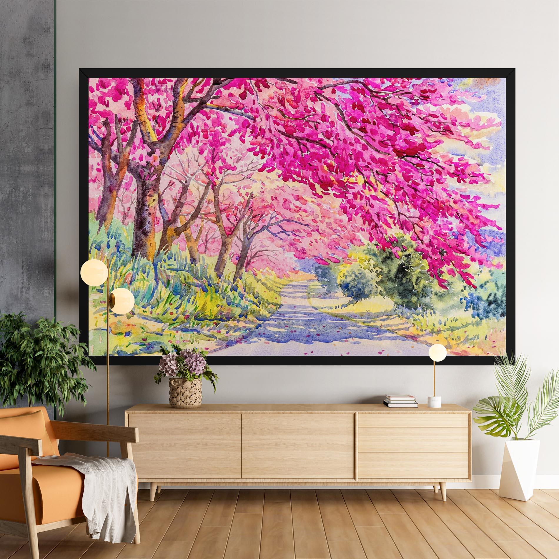 Leinwandbild Pink Trees Art mockup 9