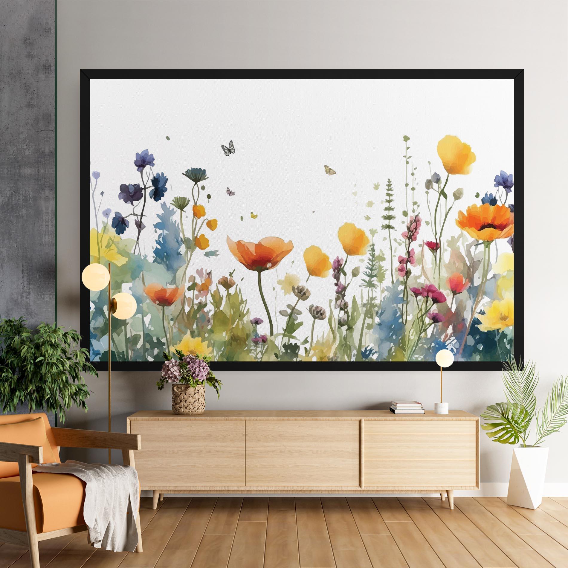 Leinwandbild Watercolor Spring Flowers mockup 9