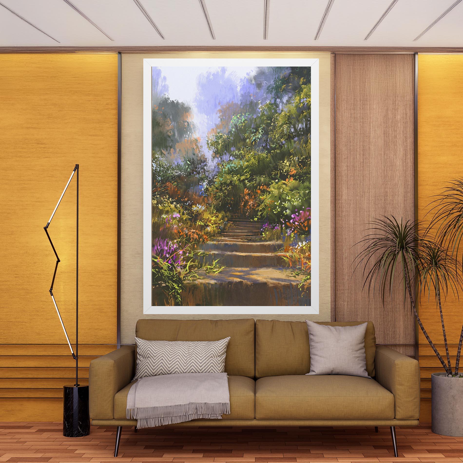Leinwandbild Spring Staircase Painting mockup 9