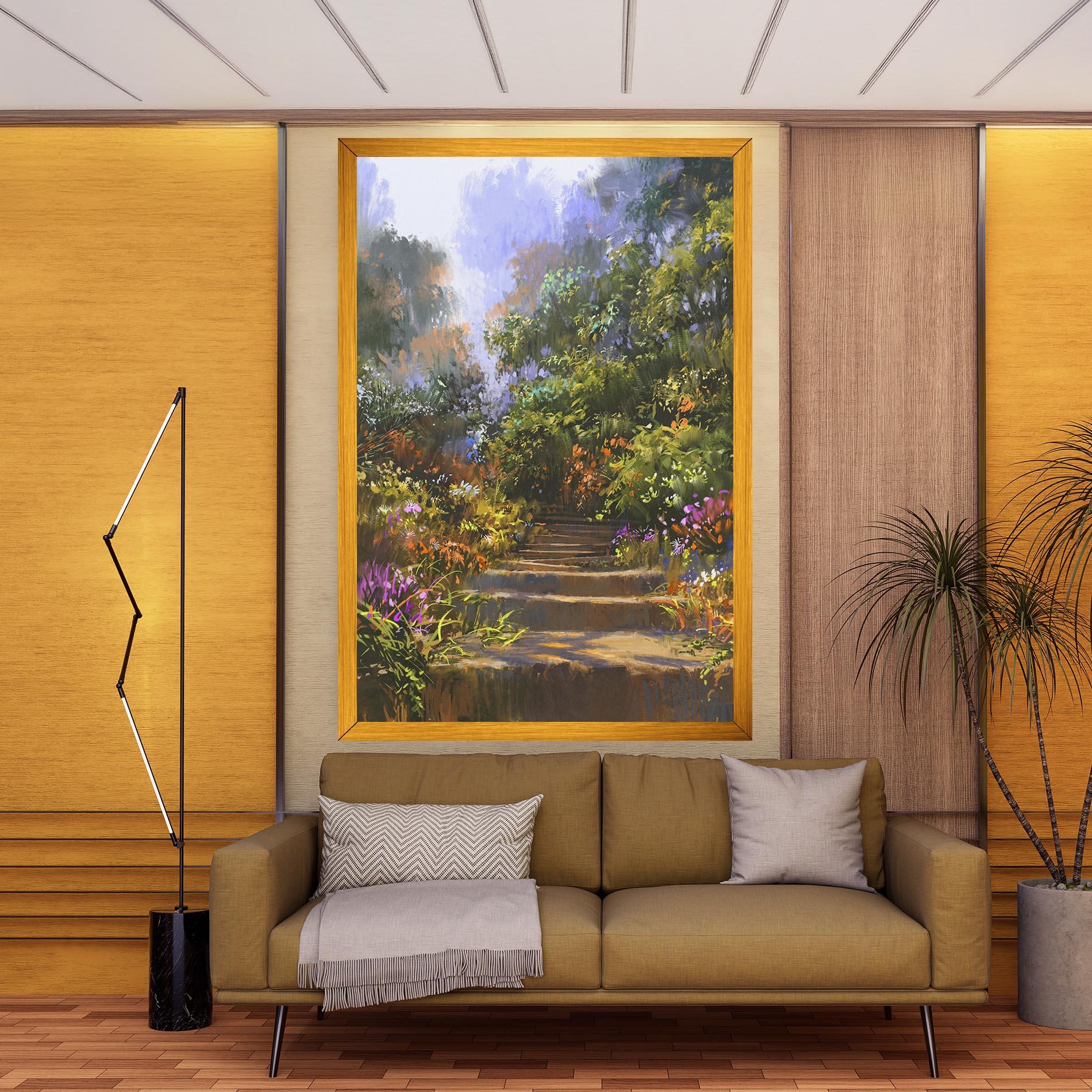 Leinwandbild Spring Staircase Painting mockup 9
