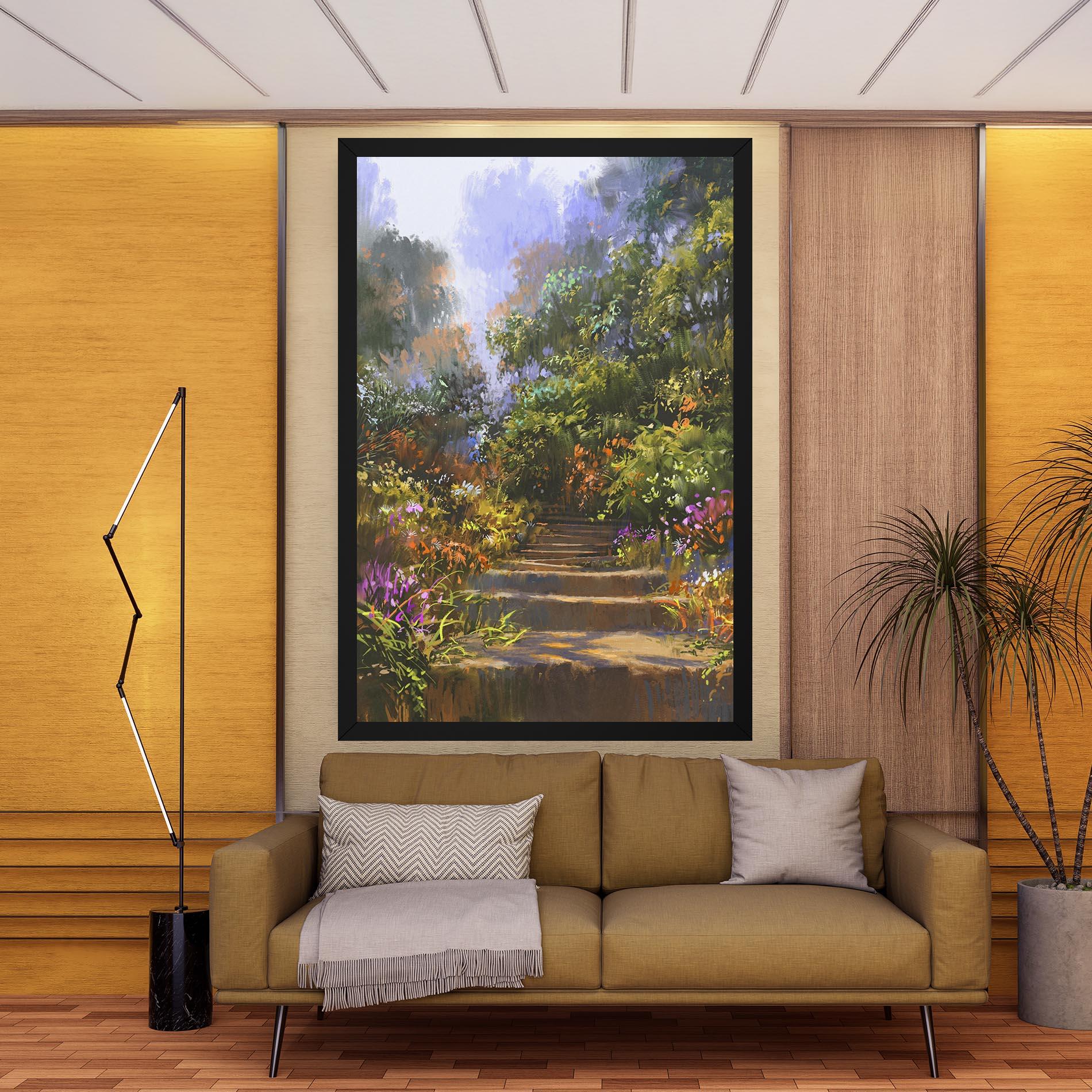 Leinwandbild Spring Staircase Painting mockup 9