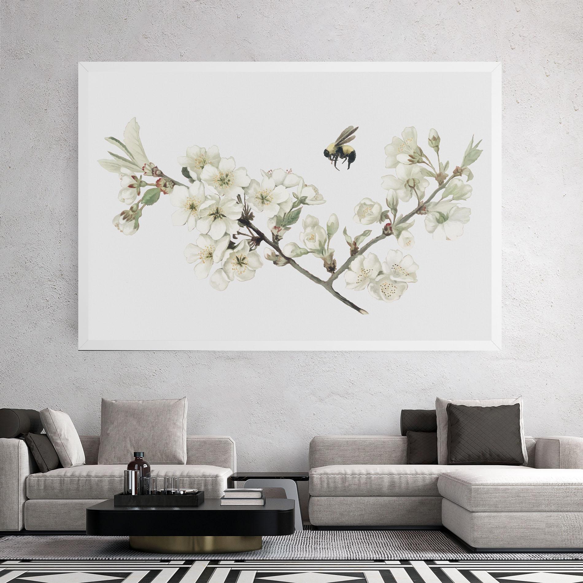 Leinwandbild Bee Spring Flower mockup 2