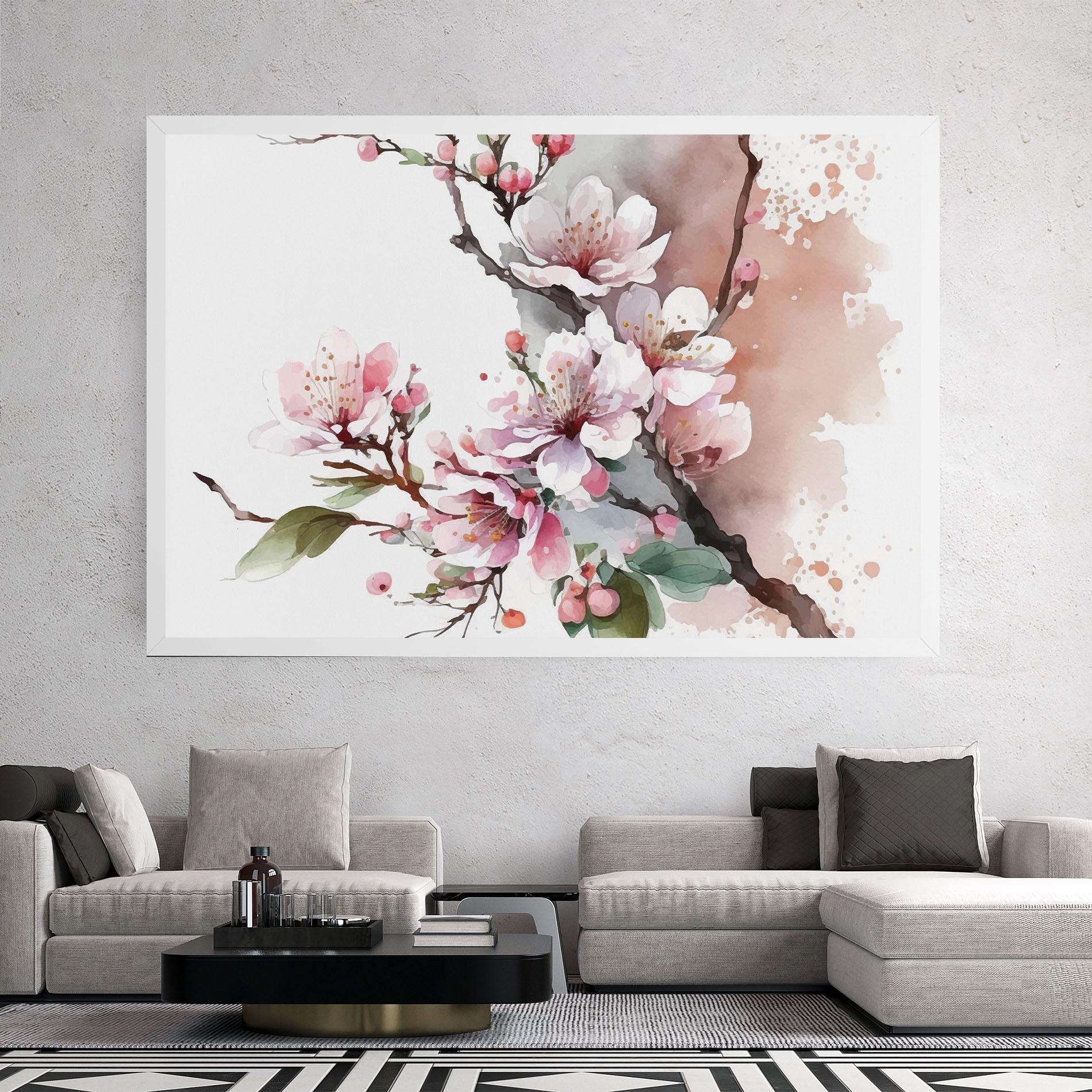 Leinwandbild Cherry Spring Flower mockup 2
