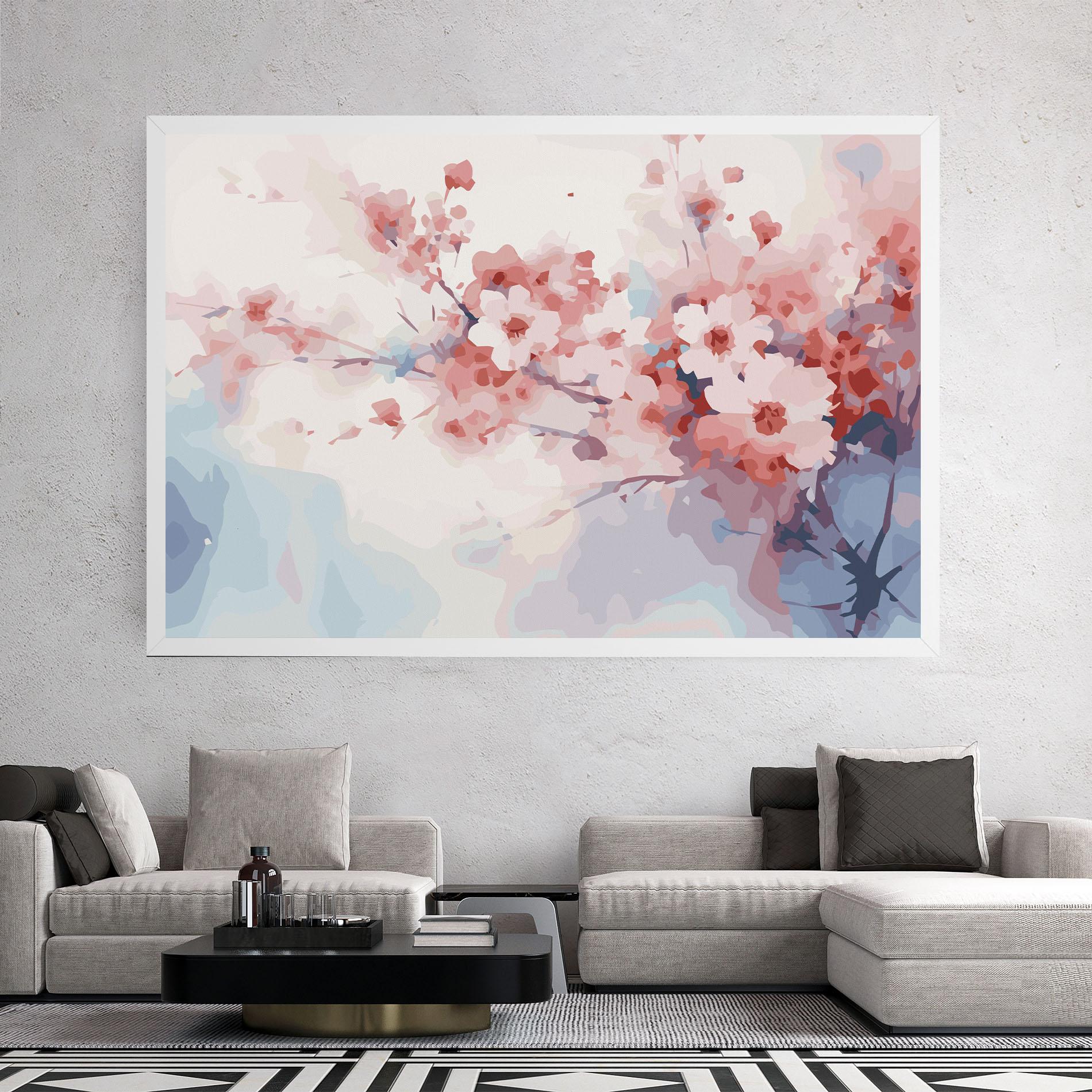 Leinwandbild Pastel Spring Flowers mockup 2