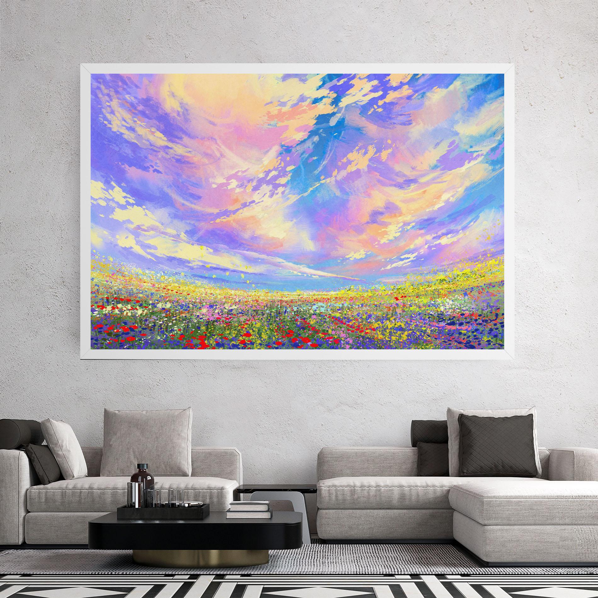 Leinwandbild Spring Field mockup 2