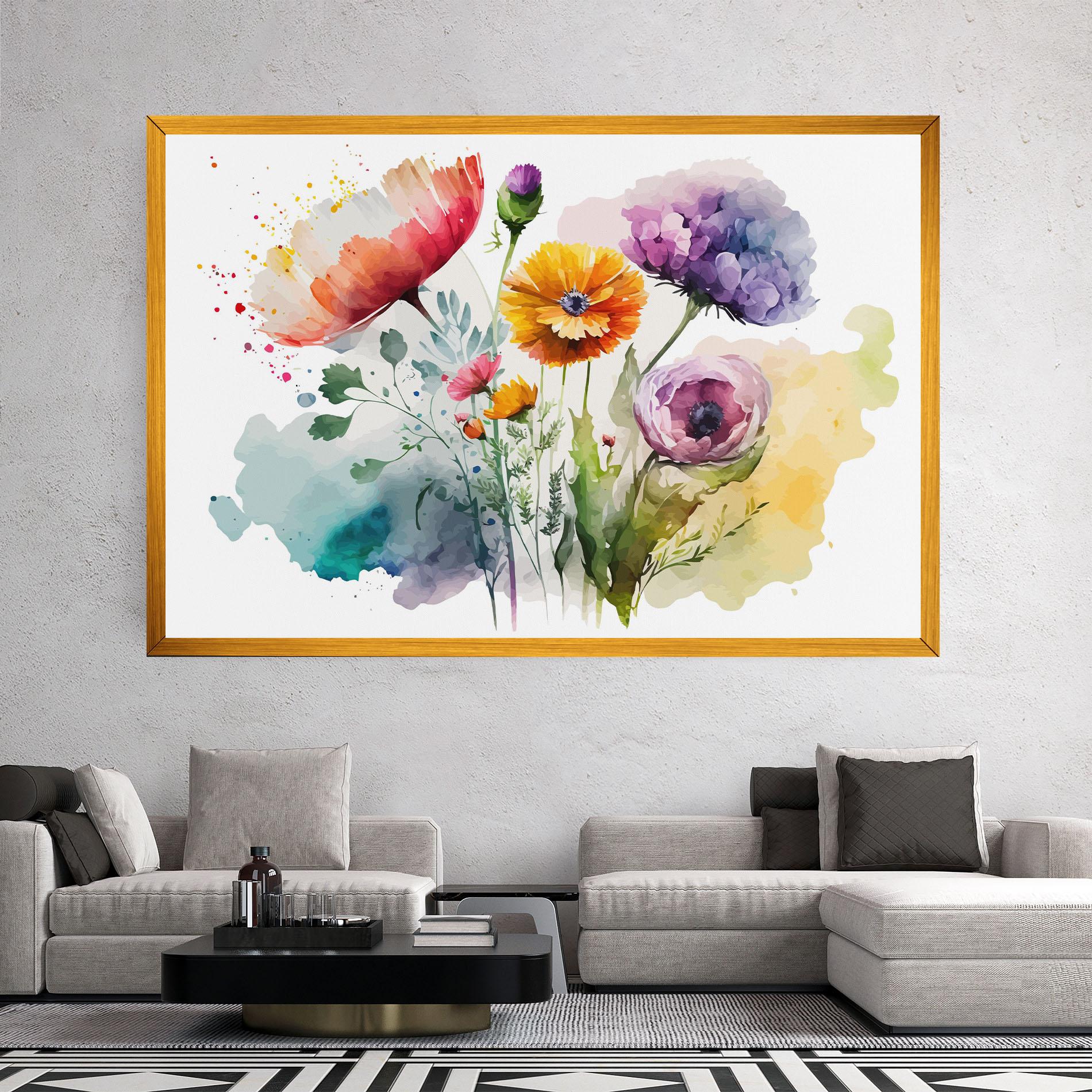 Leinwandbild Beautiful Spring Flowers mockup 2