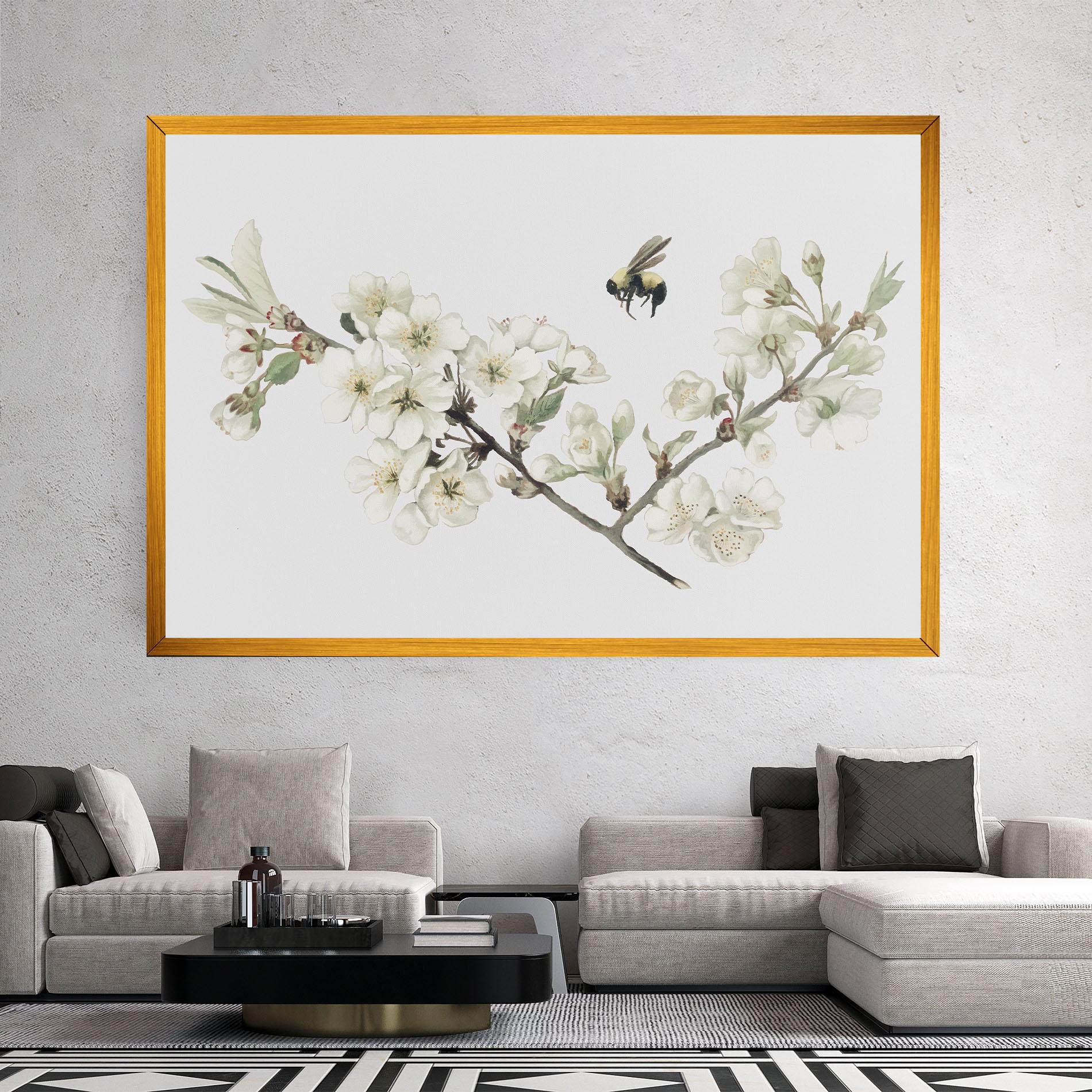Leinwandbild Bee Spring Flower mockup 2