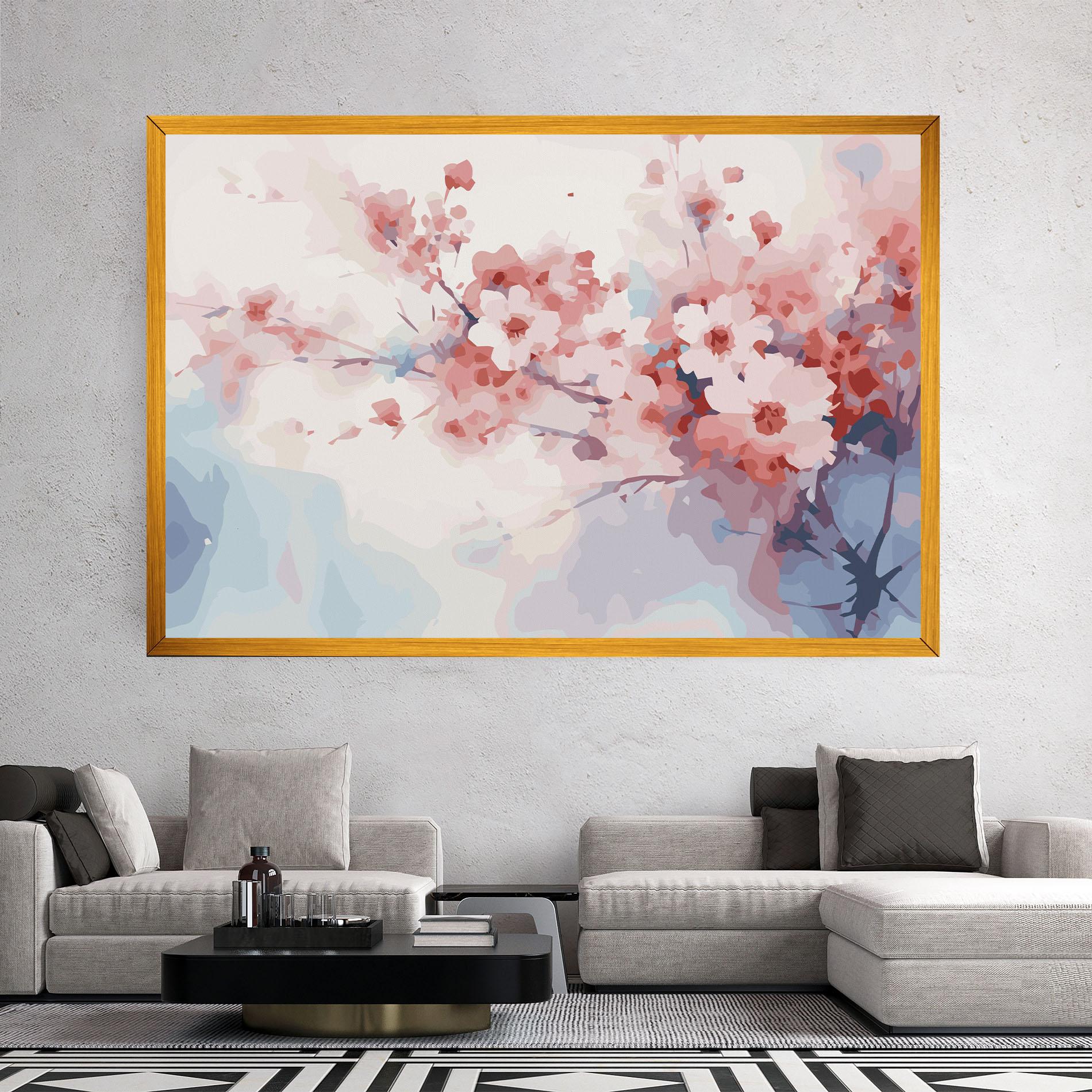 Leinwandbild Pastel Spring Flowers mockup 2