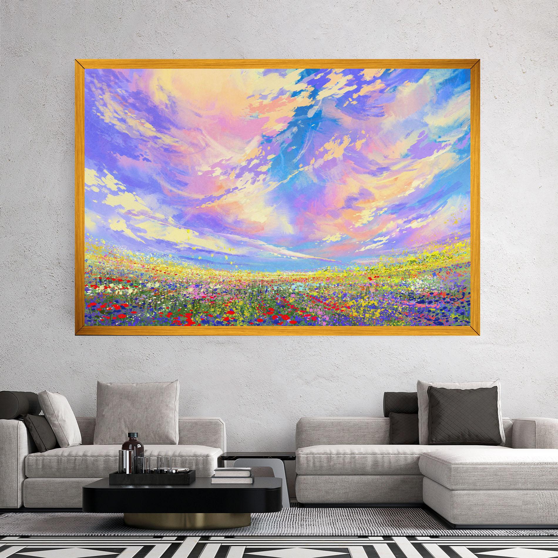 Leinwandbild Spring Field mockup 2