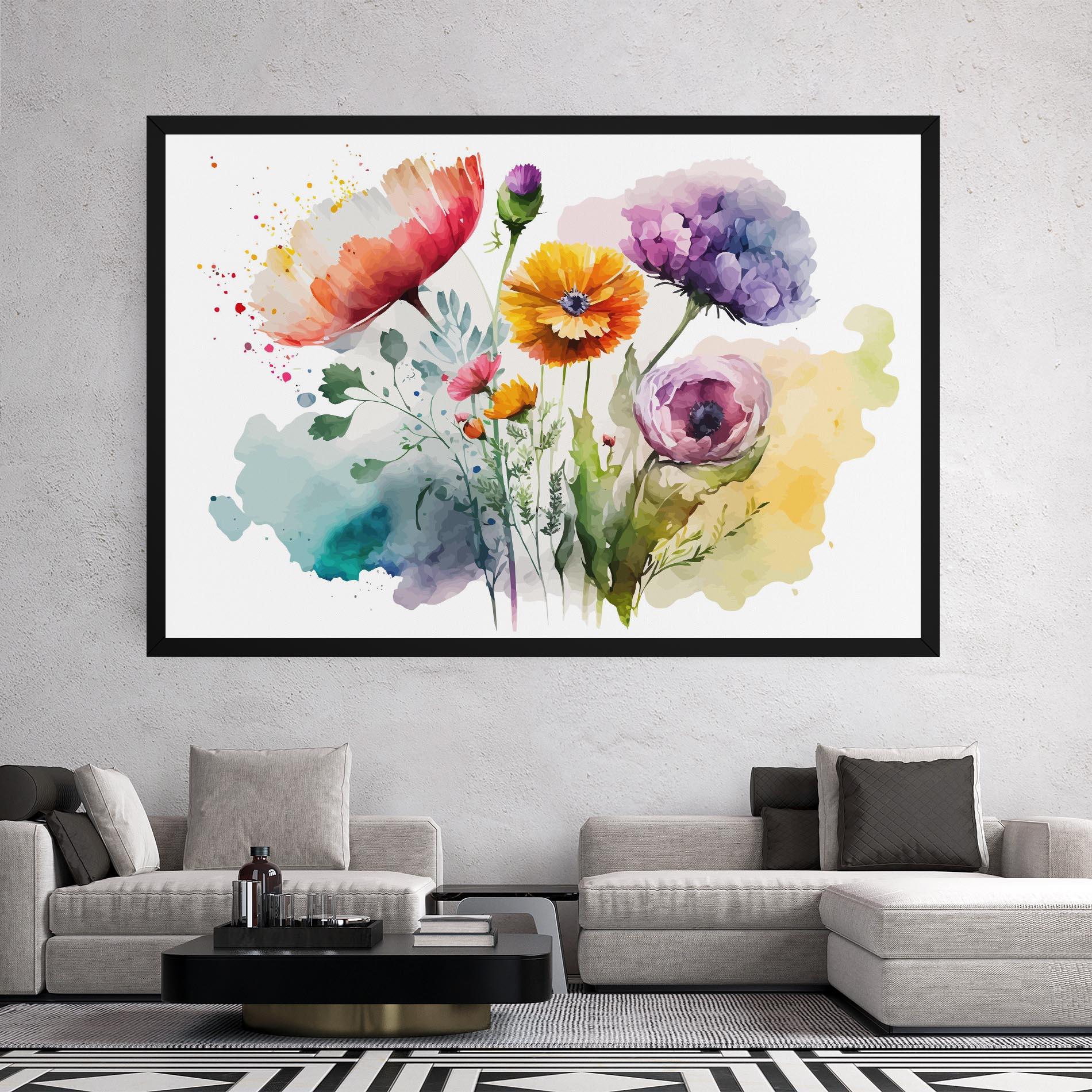 Leinwandbild Beautiful Spring Flowers mockup 2