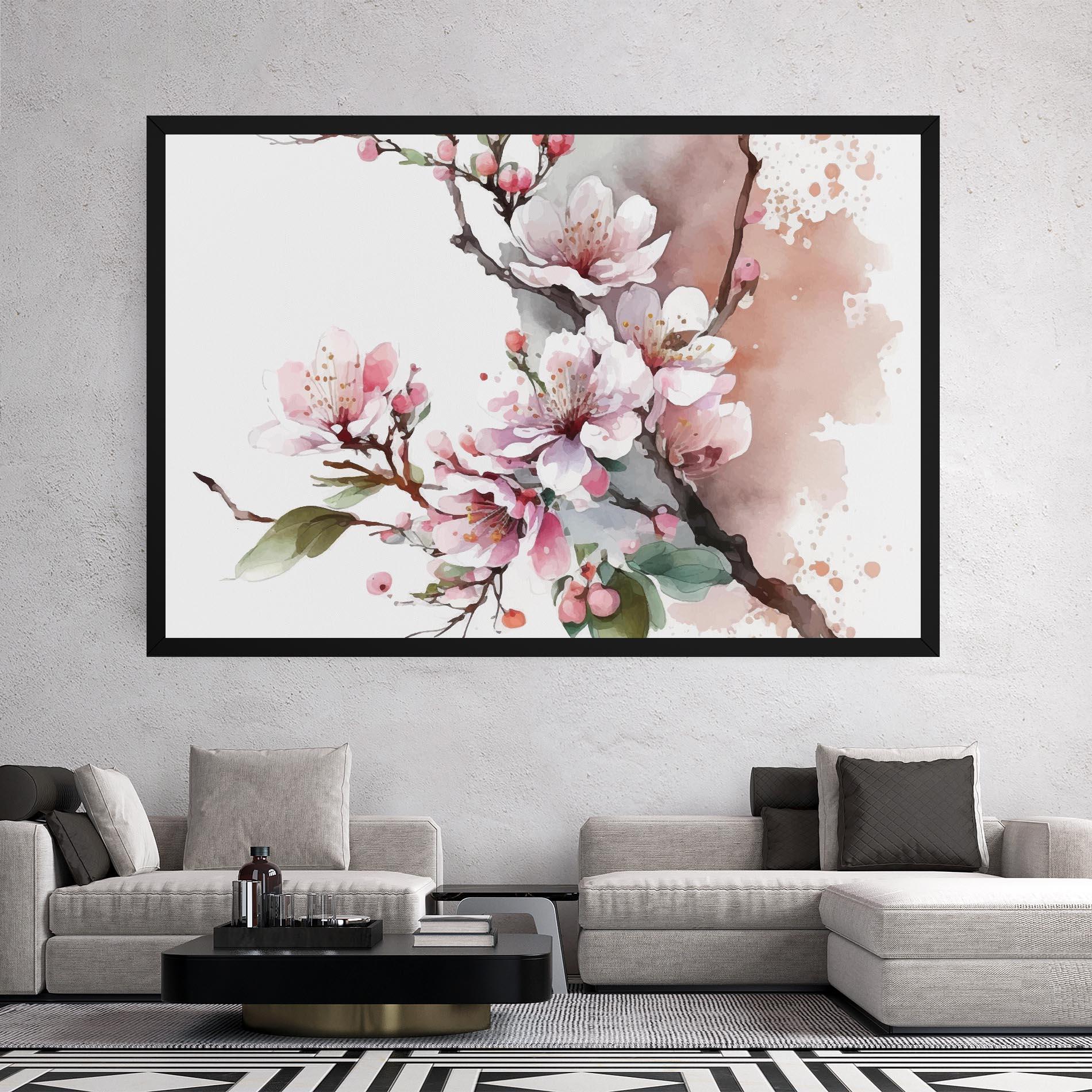 Leinwandbild Cherry Spring Flower mockup 2
