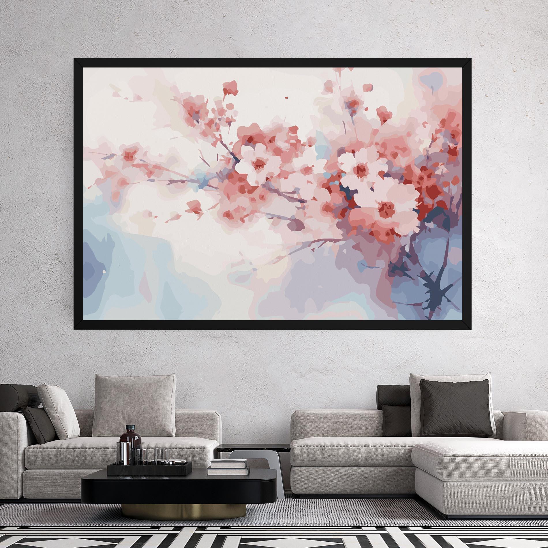 Leinwandbild Pastel Spring Flowers mockup 2