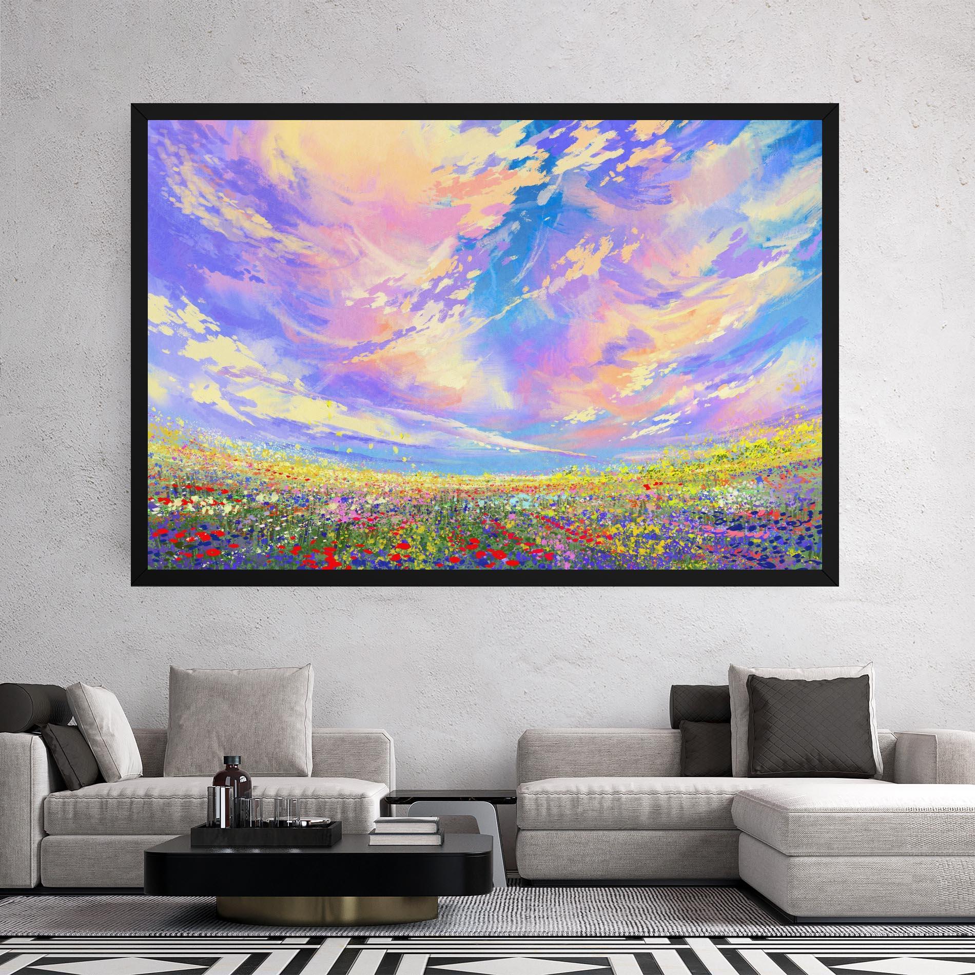 Leinwandbild Spring Field mockup 2