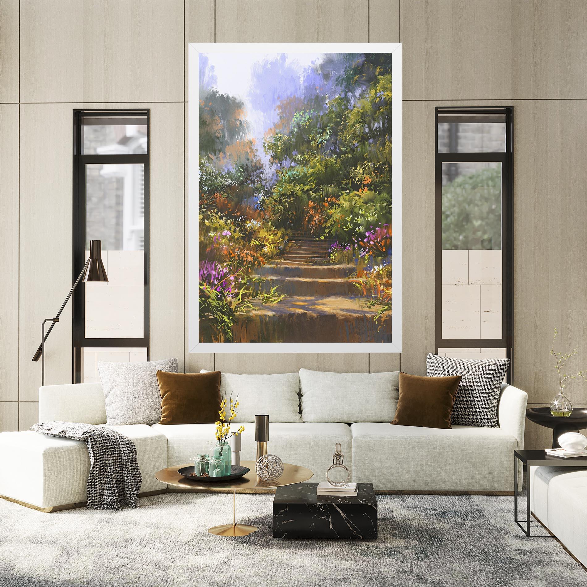 Leinwandbild Spring Staircase Painting mockup 2