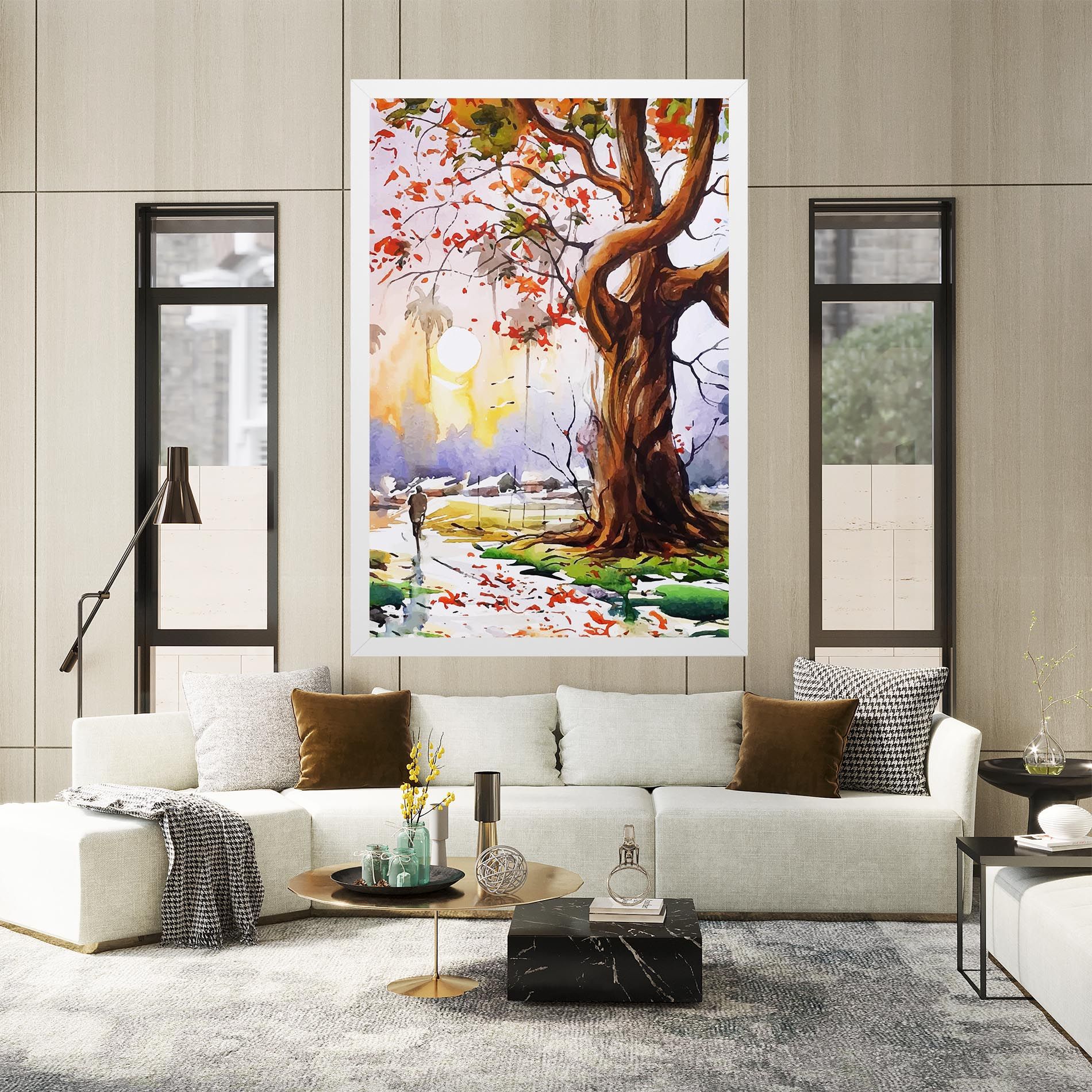 Watercolor Spring Tree mockup 2