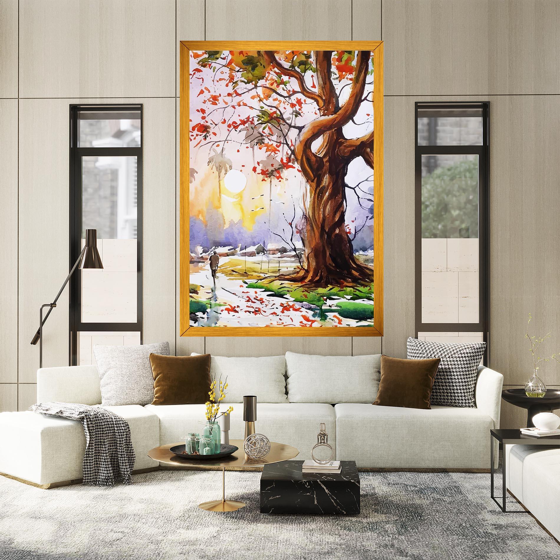 Leinwandbild Watercolor Spring Tree mockup 2