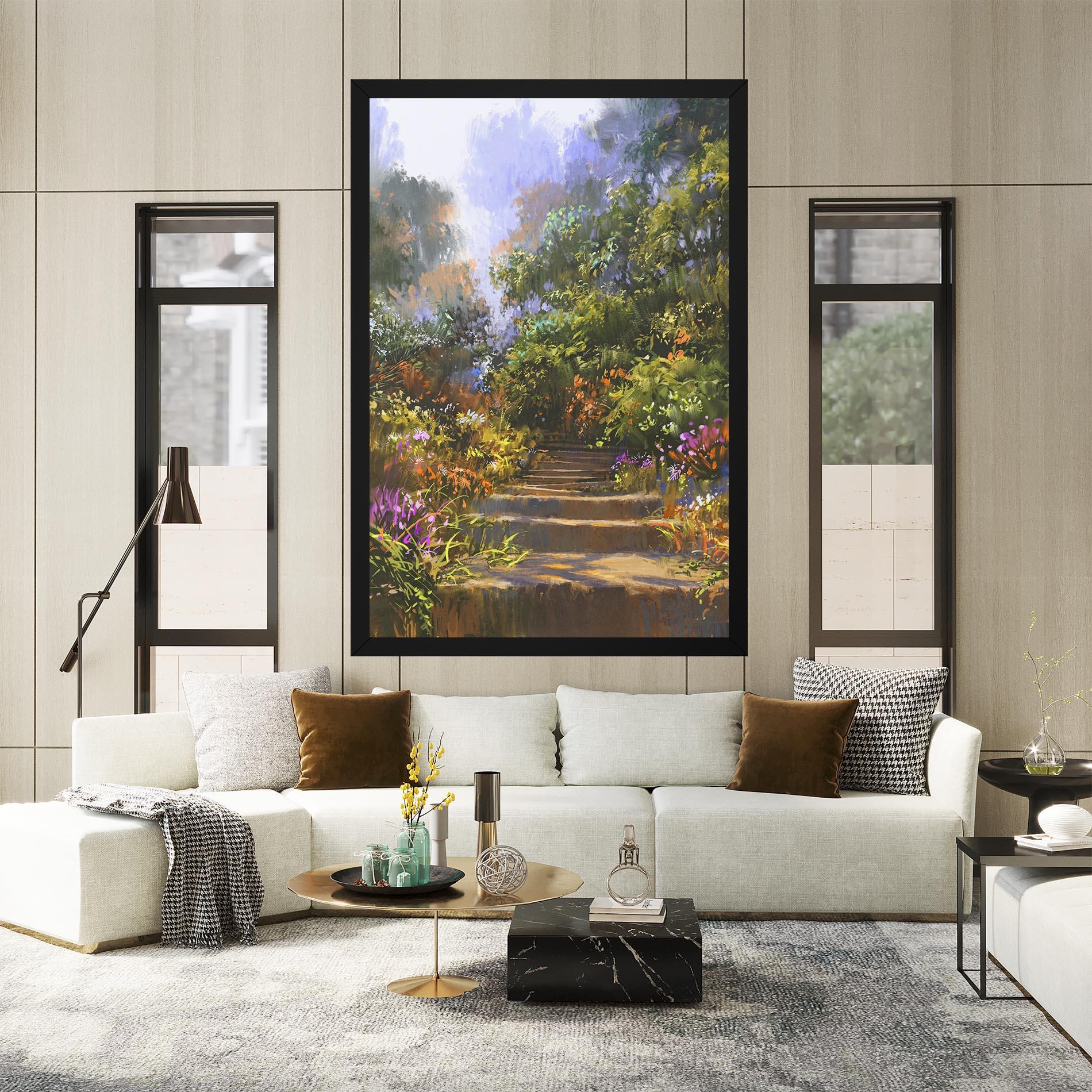 Leinwandbild Spring Staircase Painting mockup 2