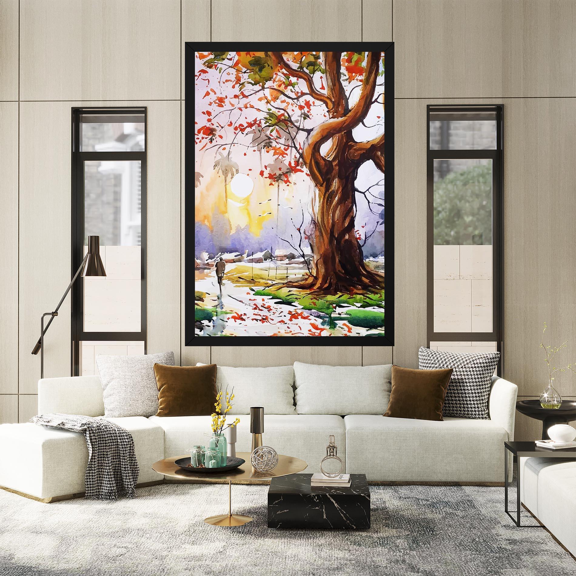 Leinwandbild Watercolor Spring Tree mockup 2