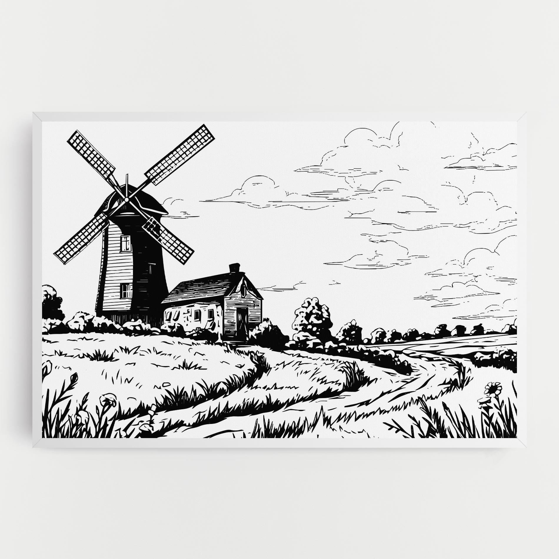 Leinwandbild Black Line Wheat mockup 0