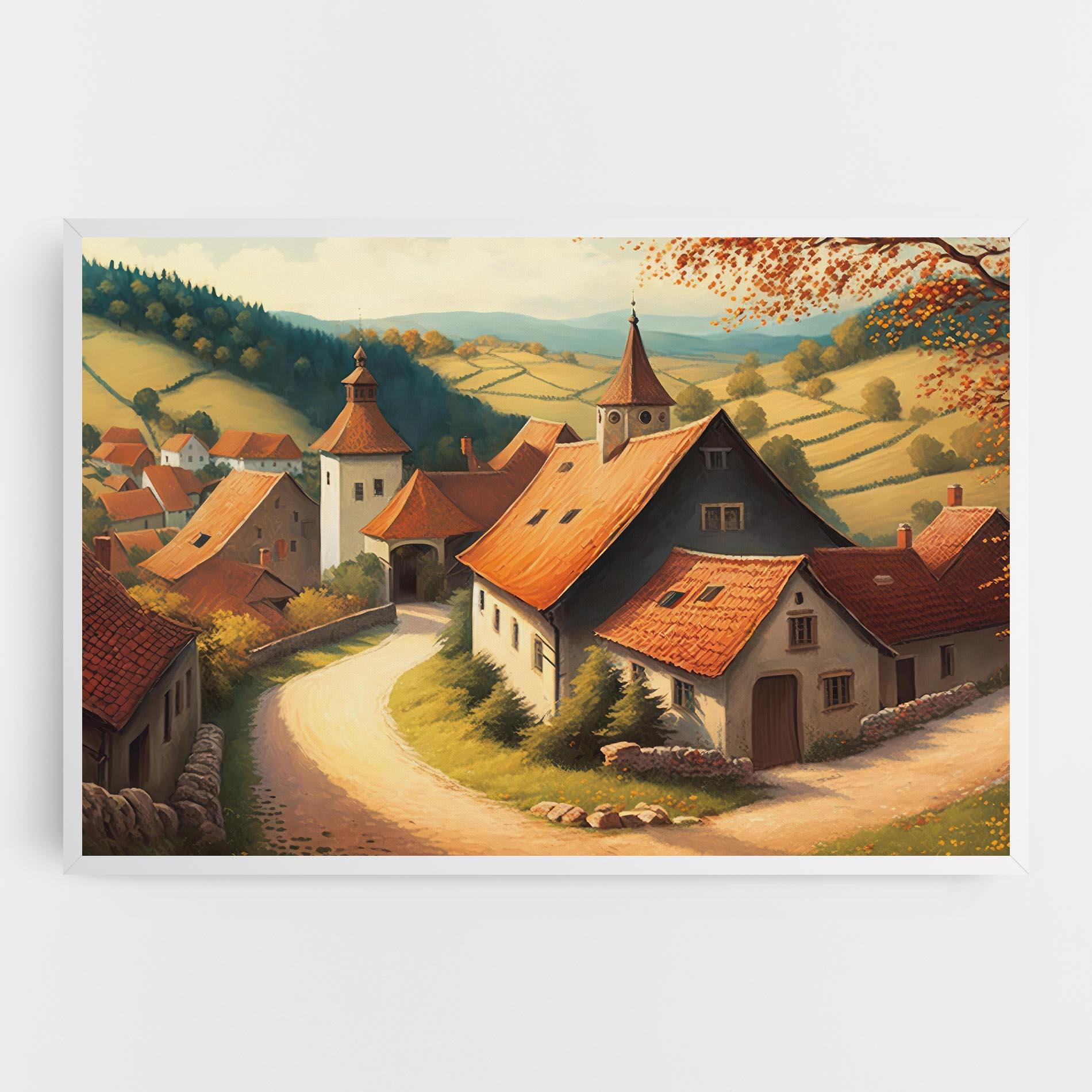 Leinwandbild Countryside Village mockup 0