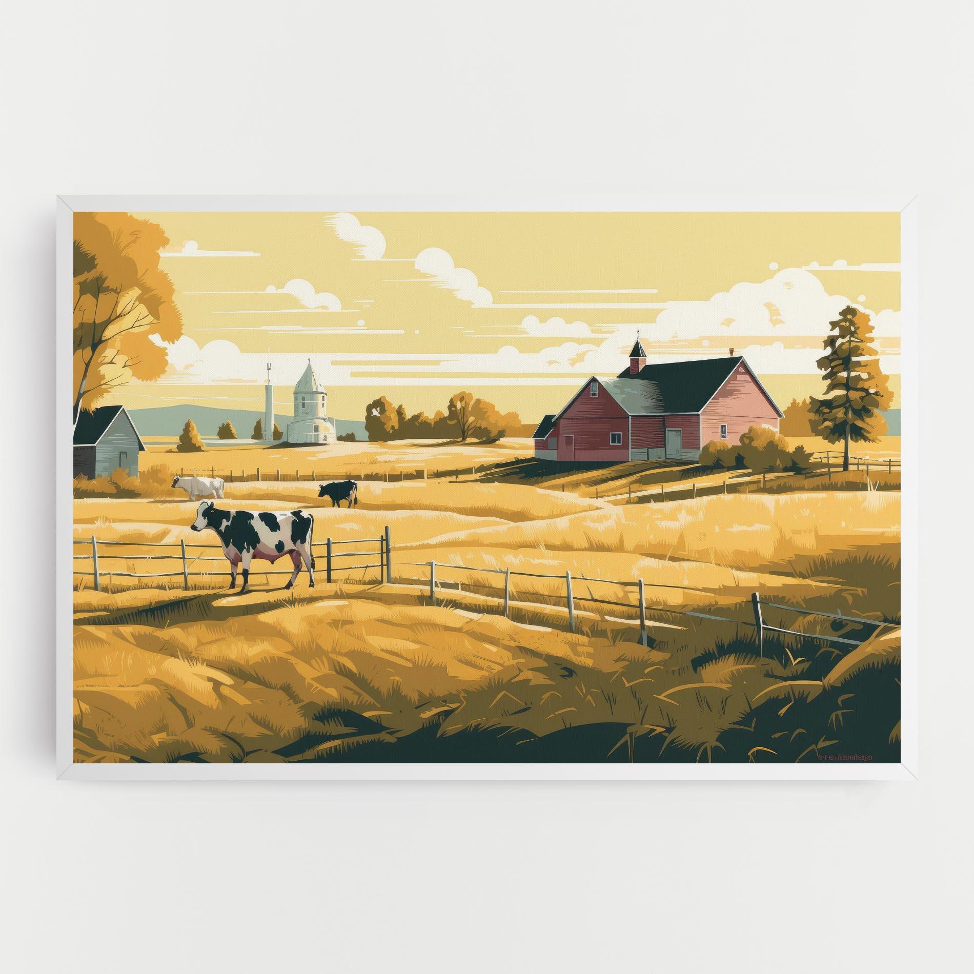 Leinwandbild Cows Sunlight Farm mockup 0