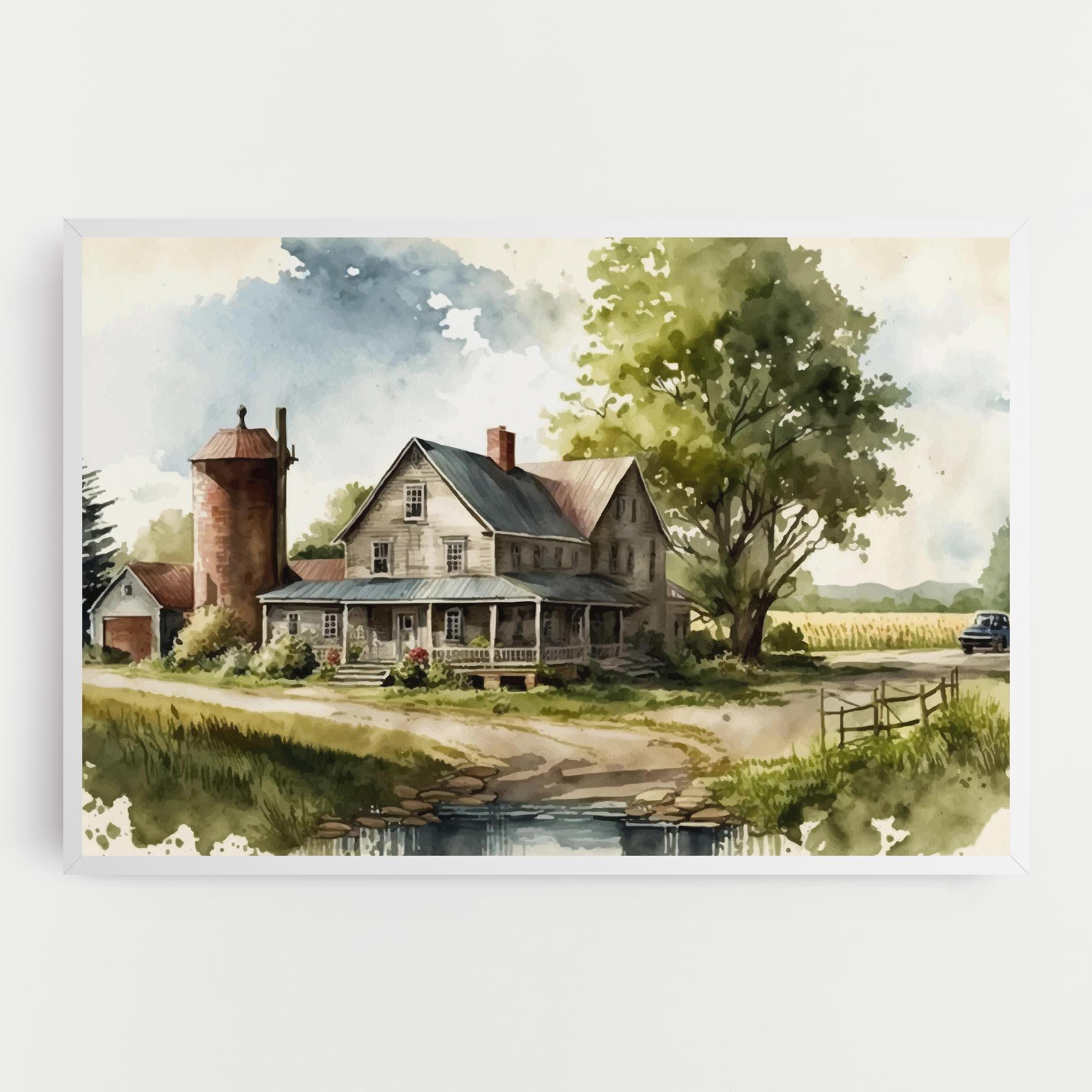 Leinwandbild Farm Blue Car mockup 0