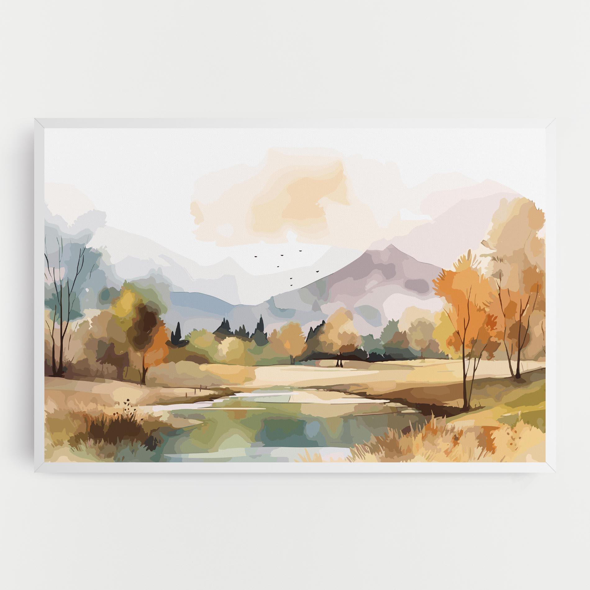 Leinwandbild Rural Lake View mockup 0