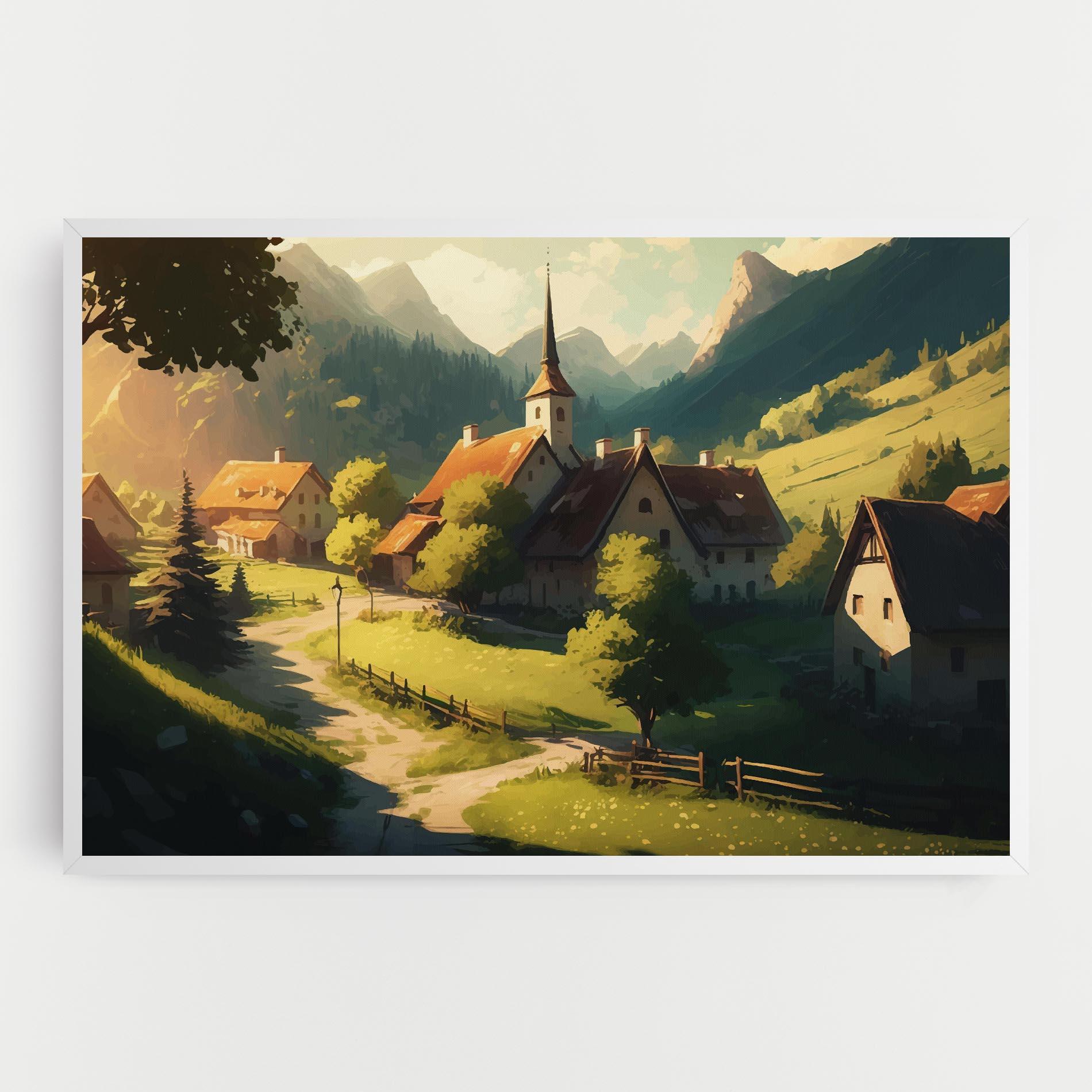 Leinwandbild Village Dreamy View mockup 0