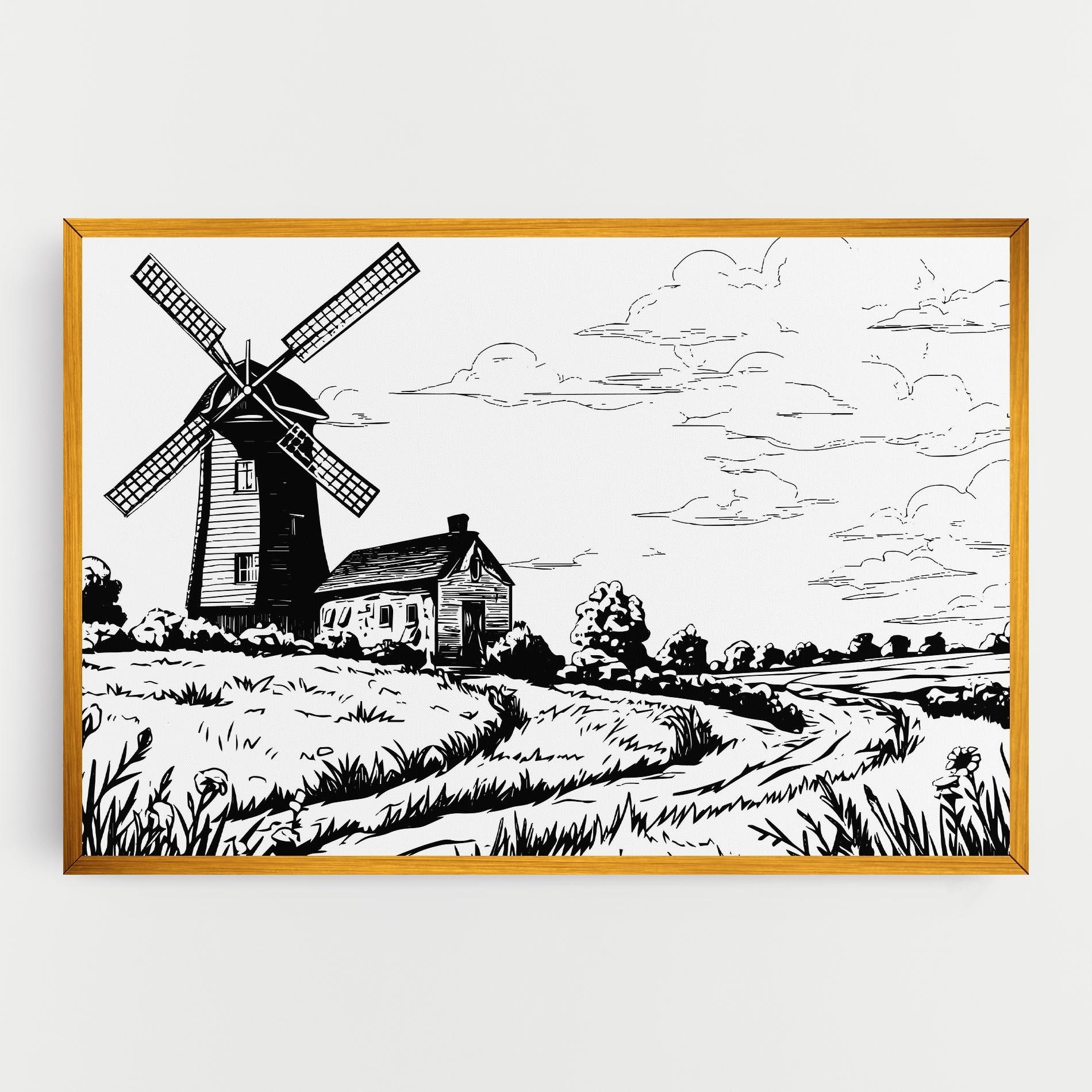 Leinwandbild Black Line Wheat mockup 0