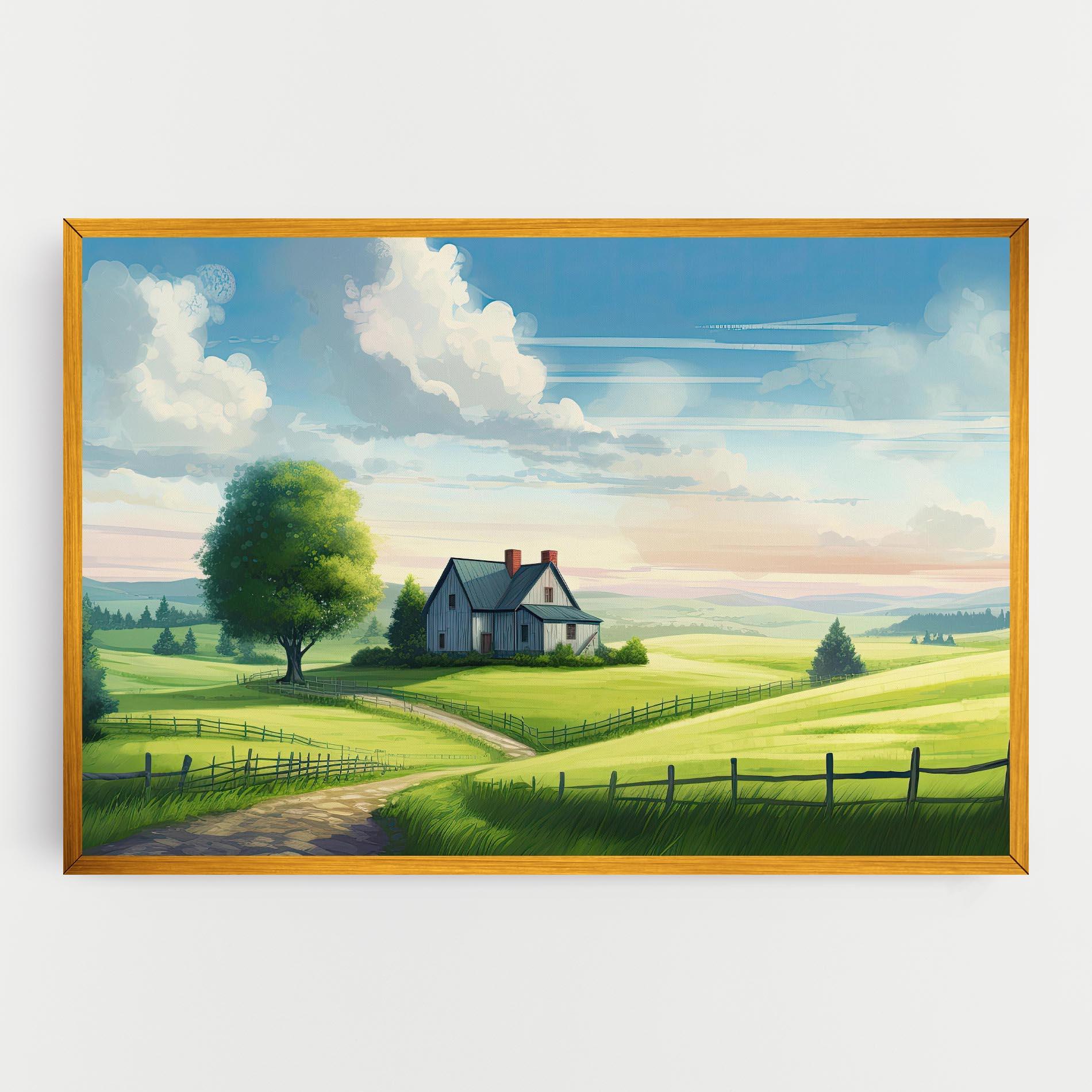 Leinwandbild Calming Rural View mockup 0